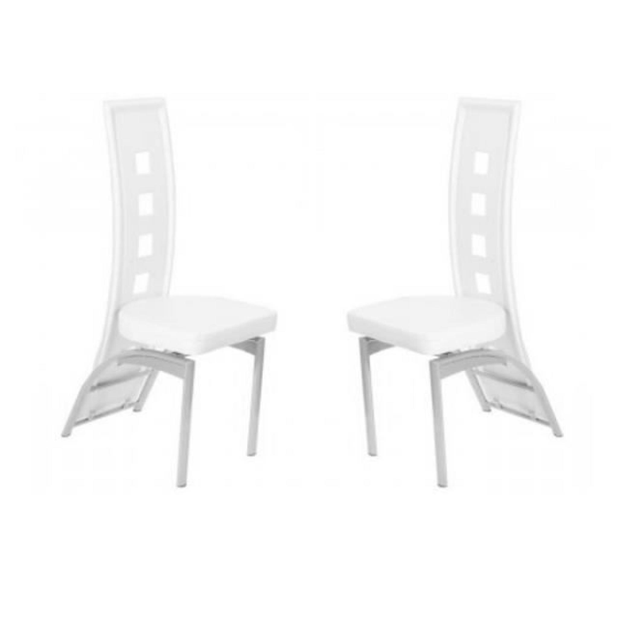 4 chaises newton pvc blanc et alu design