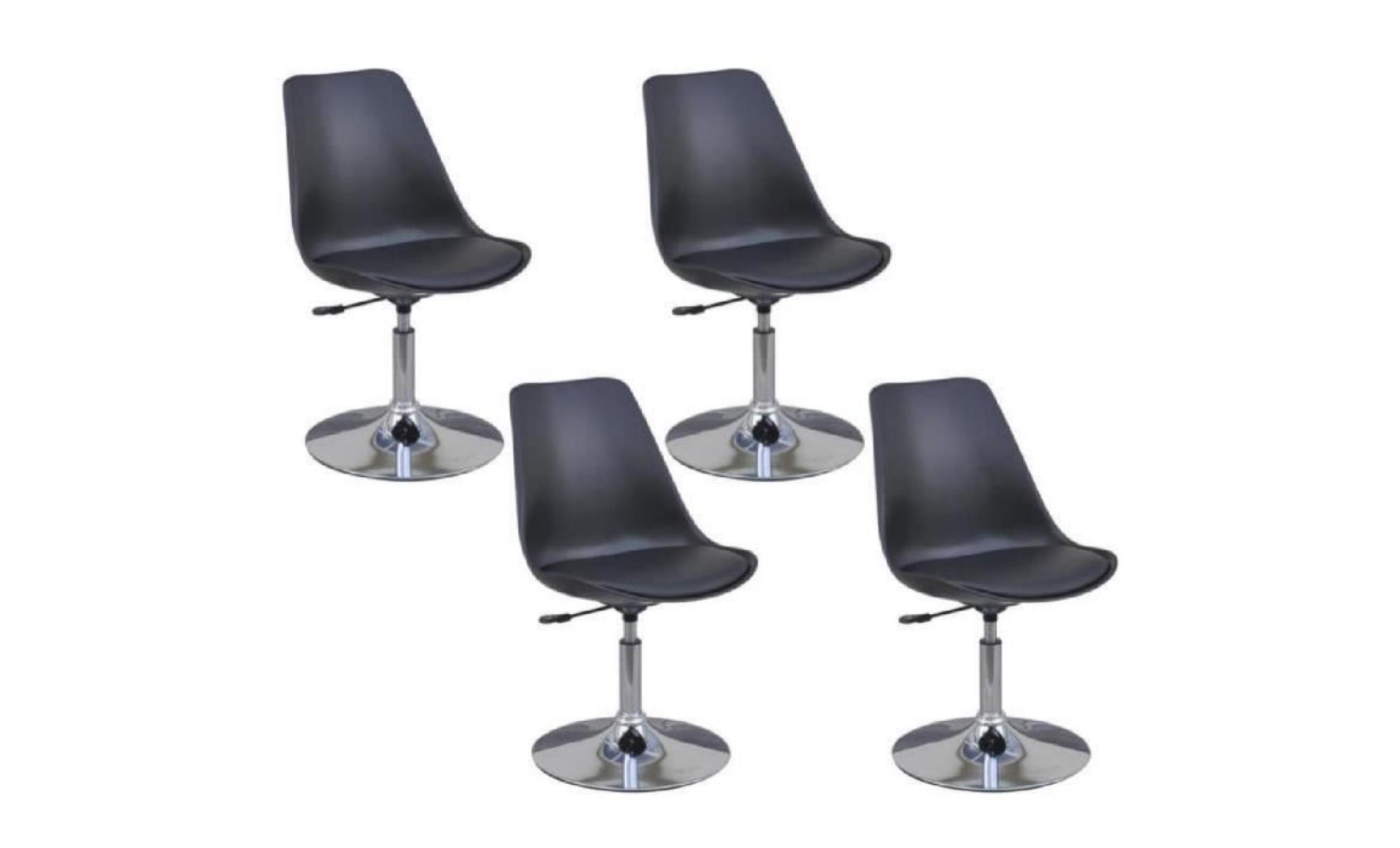 4 chaises pivotantes réglables en noir