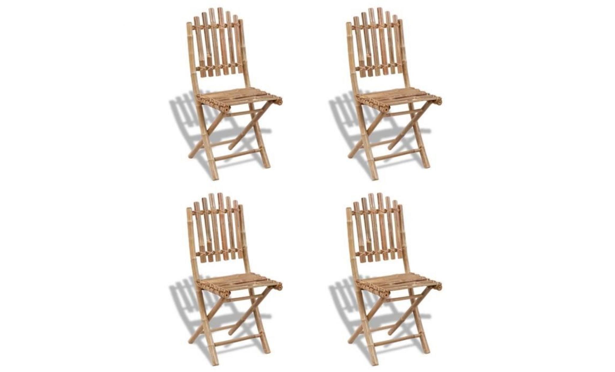 4 chaises pliables en bambou chaise de salle à manger meuble chaise de salon