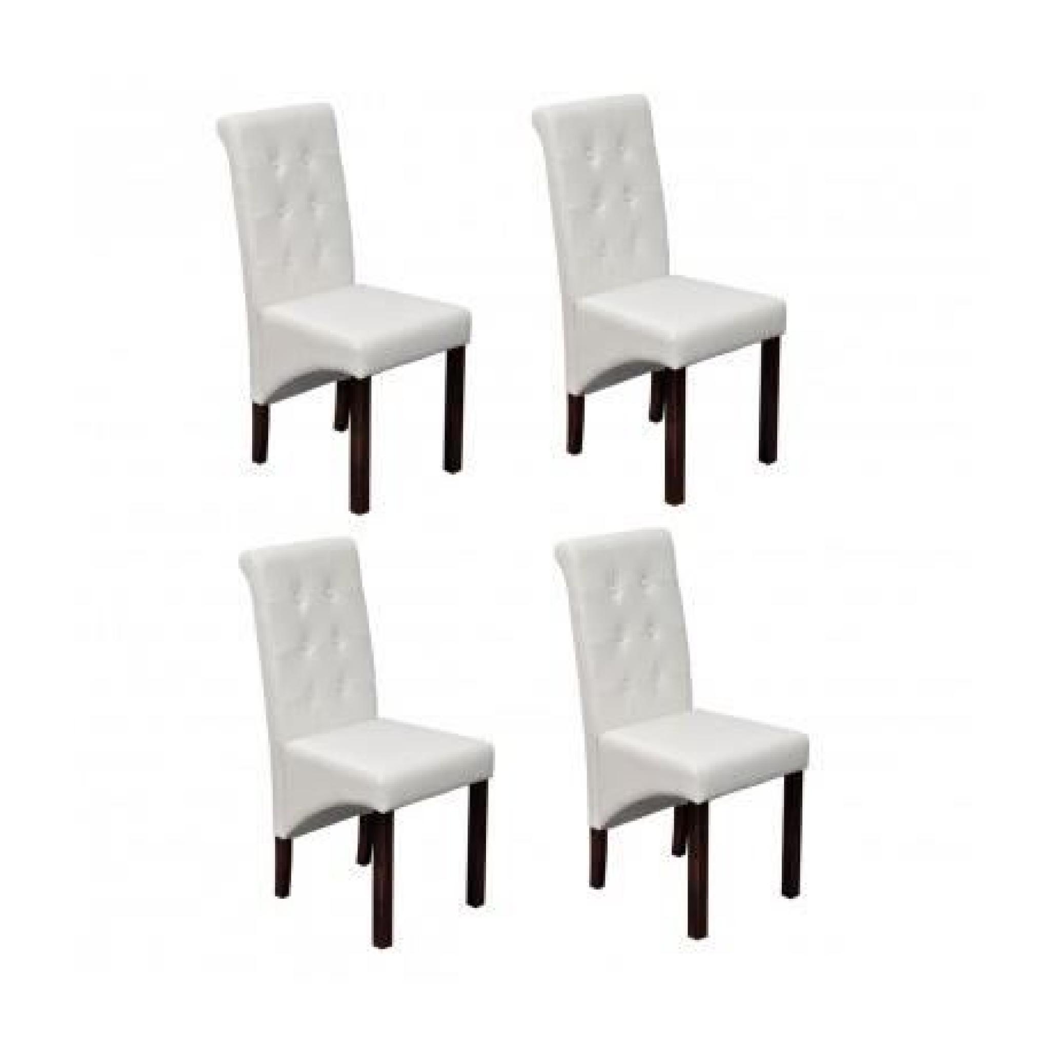 4 Chaises style antique PU blanc Maja+ pas cher