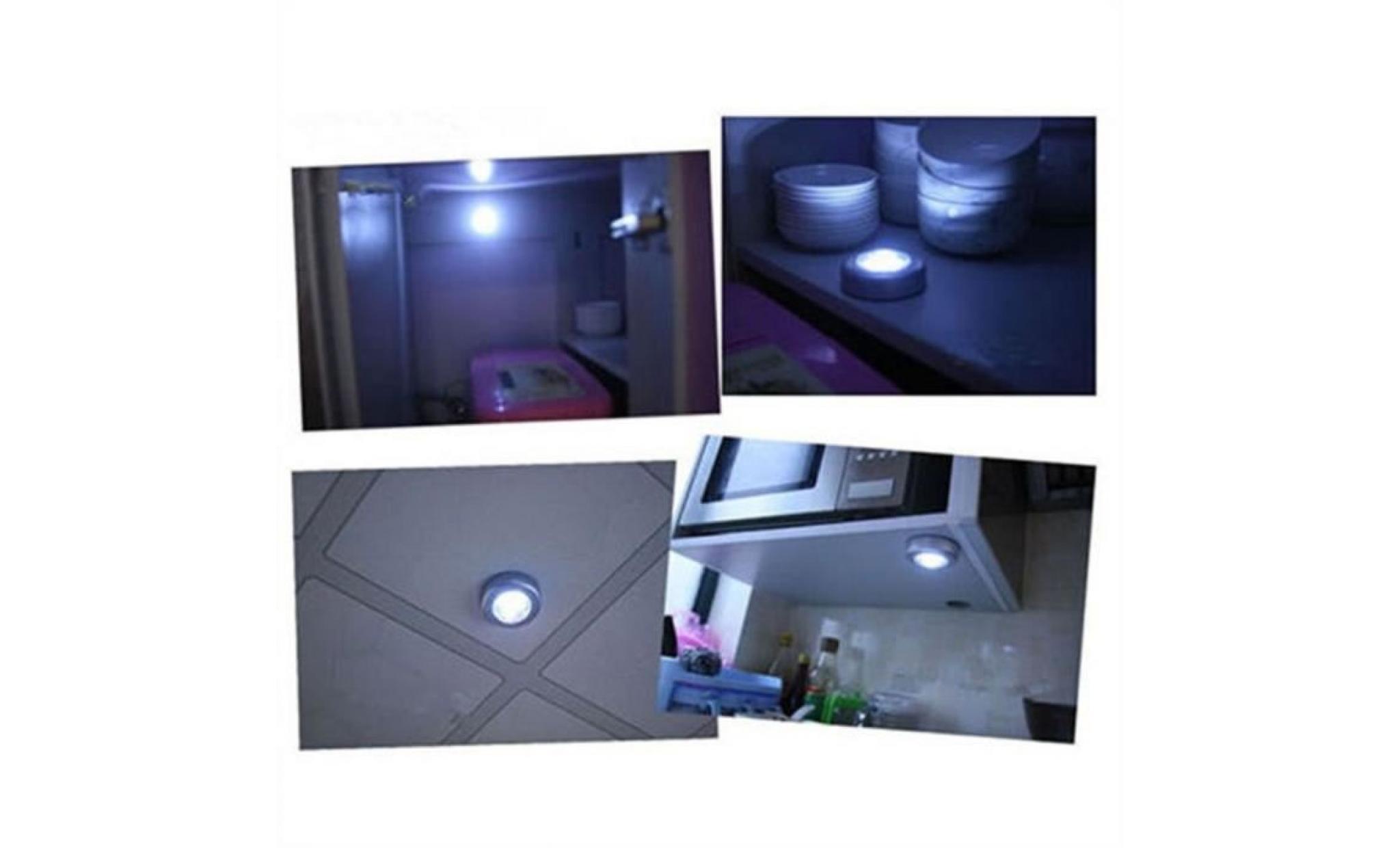 4 led touch night light maison cuisine sous placard armoire push stick on lampe pas cher