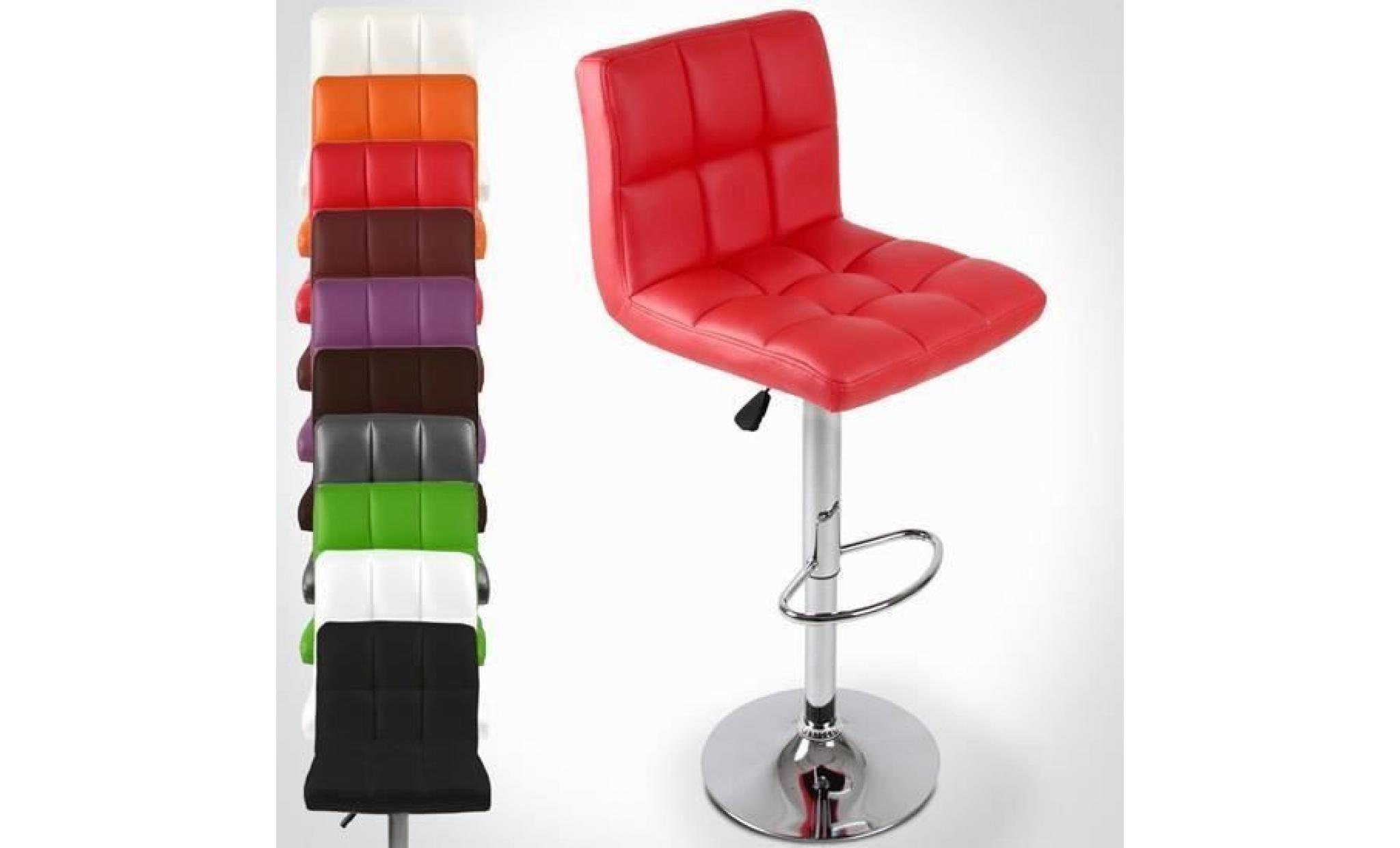 4 pcs tabouret de bar chaise de bar en hauteur reglable rouge 43cm*105cm pas cher