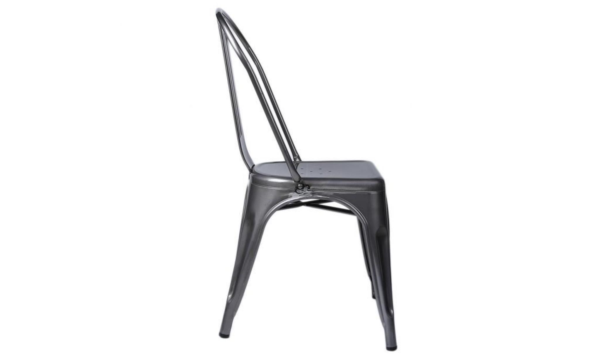 4 x tolix style metal chaise de salle À manger en acier industriel garden cafe stackable seat pas cher