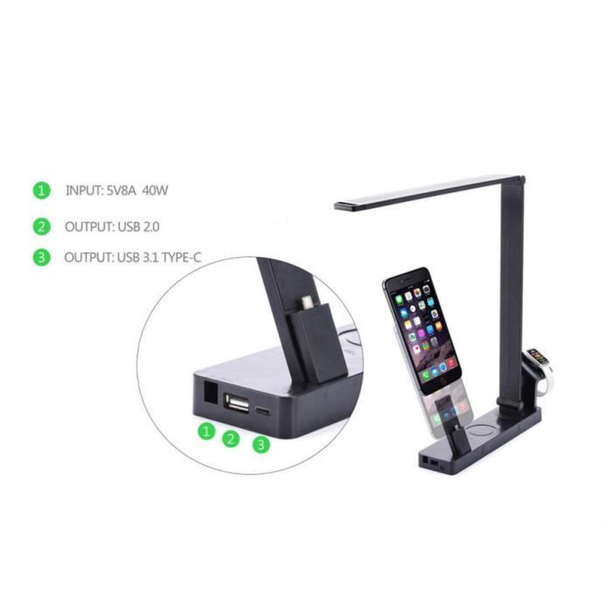 4in 1 chargeur sans fil Qi pad + support de l'iPhone et montre de pomme + lampe de bureau de charge pas cher