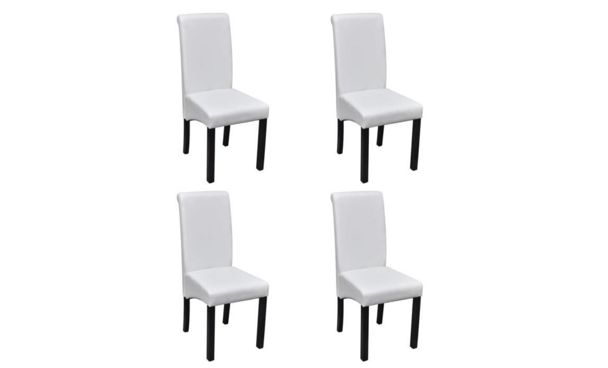4pcs chaises blanc de salle à manger / maison en cuir artificiel imperméables élégante 42 x 54,5 x 96 cm
