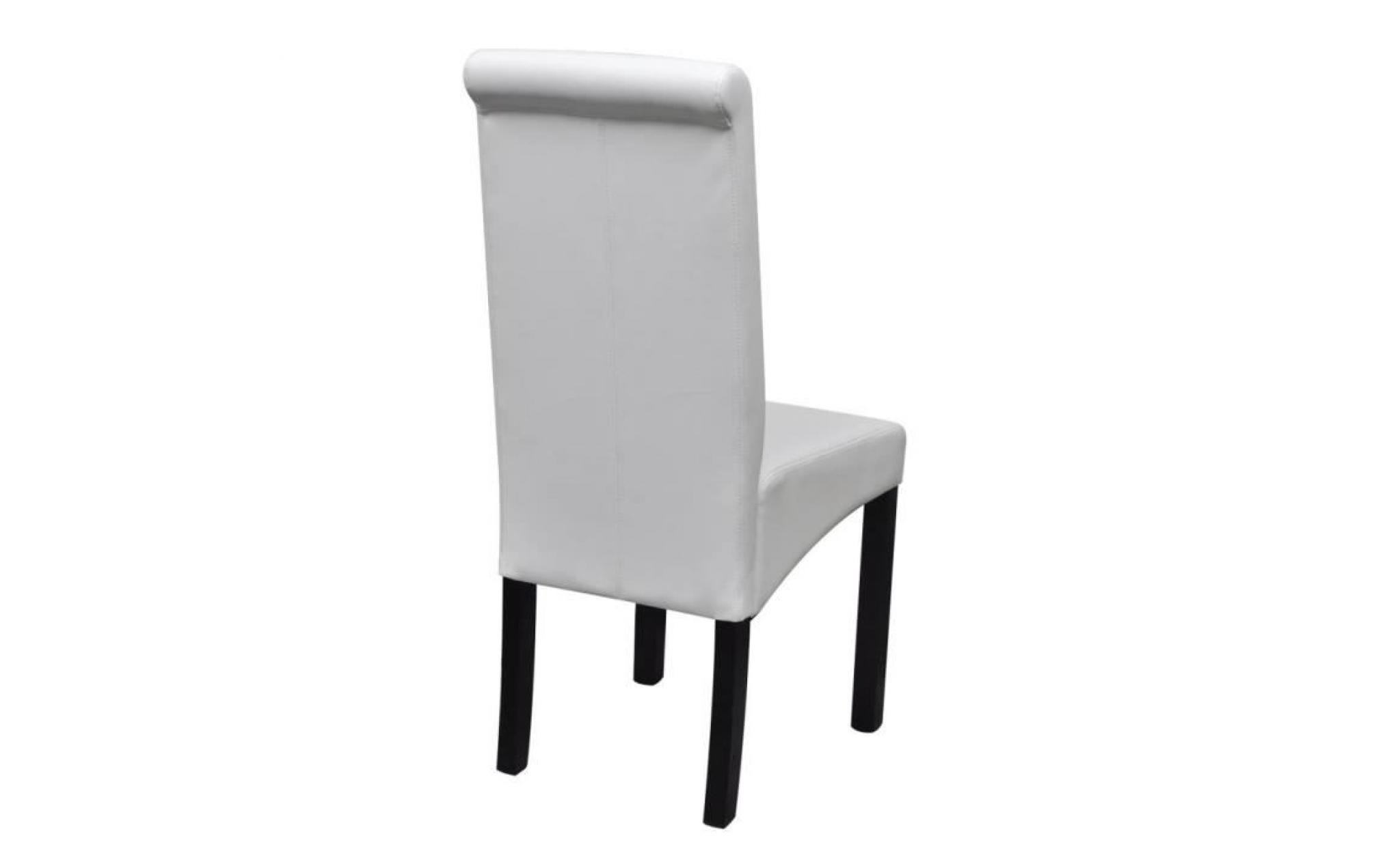 4pcs chaises blanc de salle à manger / maison en cuir artificiel imperméables élégante 42 x 54,5 x 96 cm pas cher