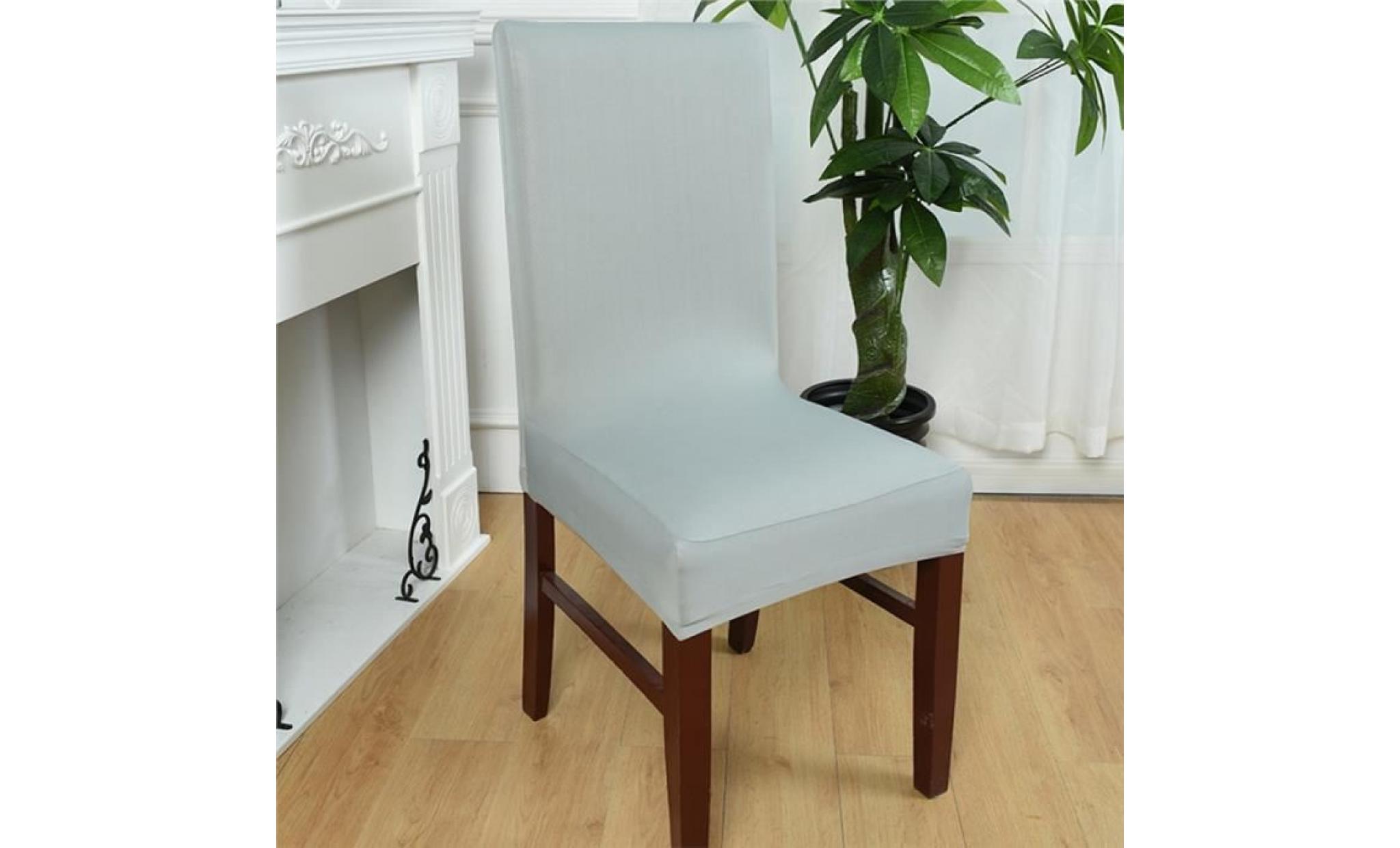 4pcs spandex tissu extensible salle à manger chaise housse de couette décor à la maison (gris) pas cher