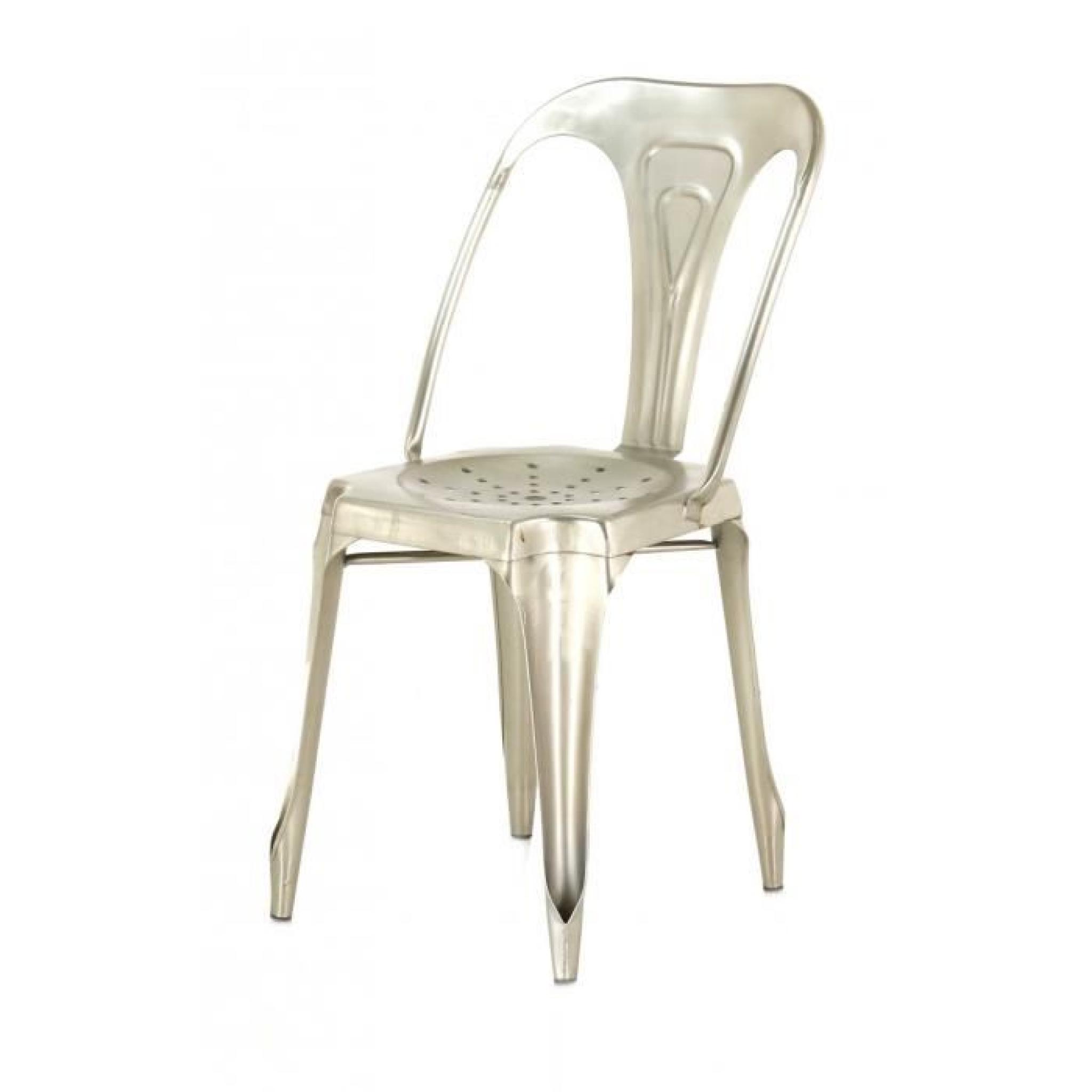 4x Chaise industrielle métal argenté Indus - Inwood pas cher