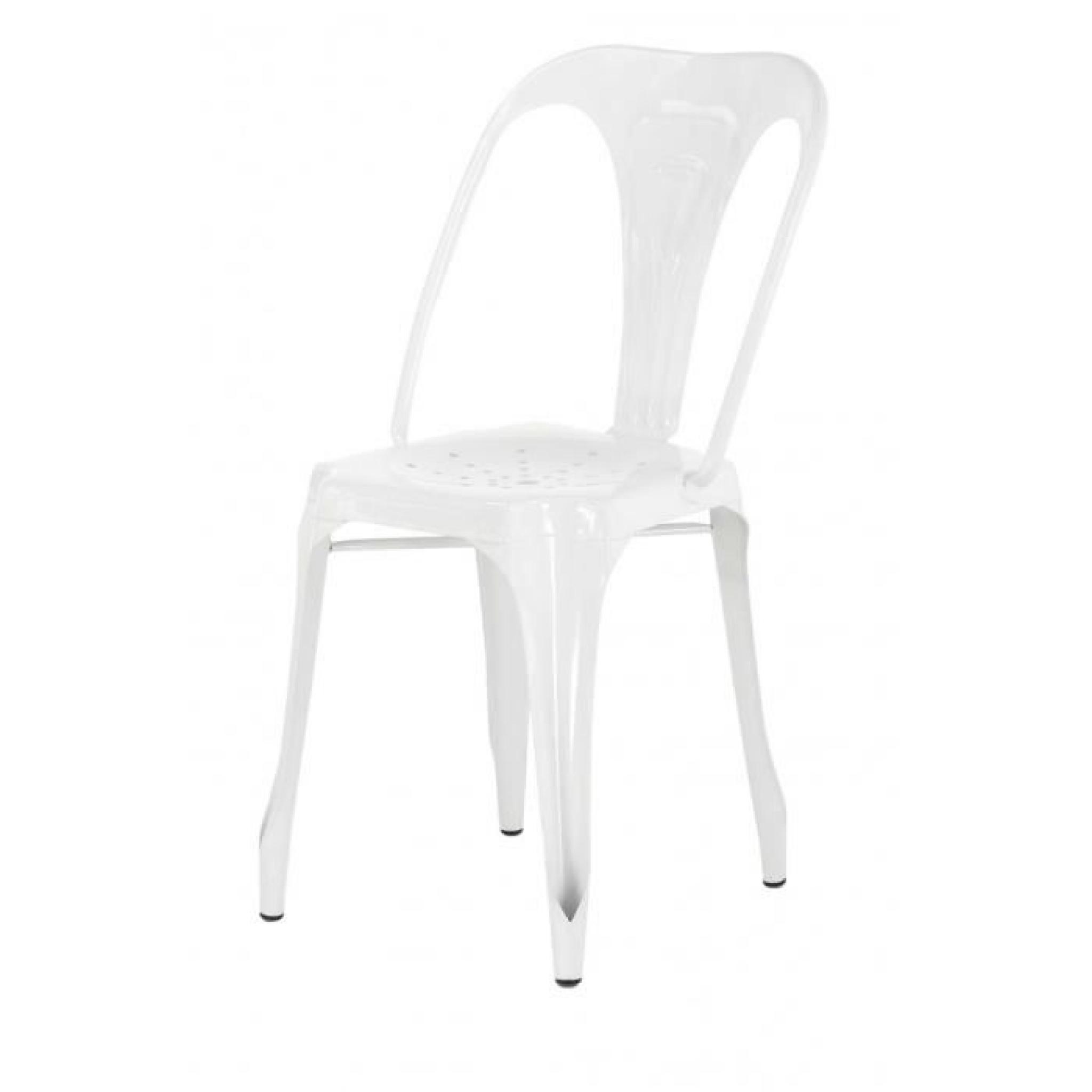 4x Chaise industrielle métal blanc brillant Indus - Inwood pas cher