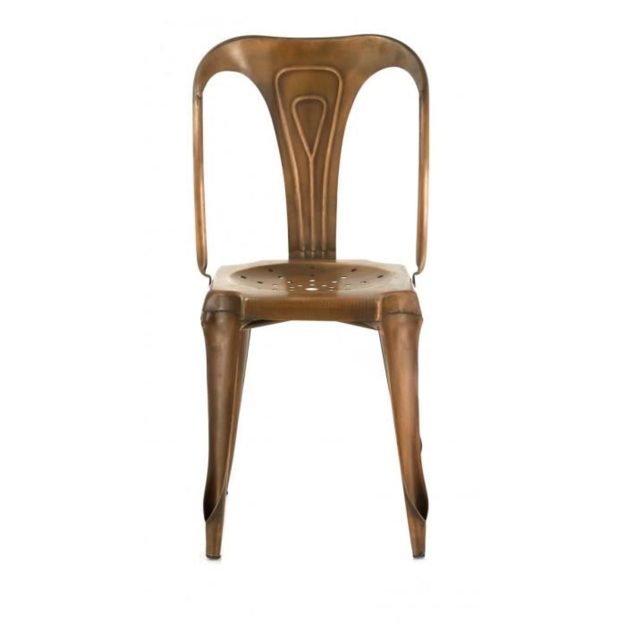 4x Chaise industrielle métal bronze Indus - Inwood