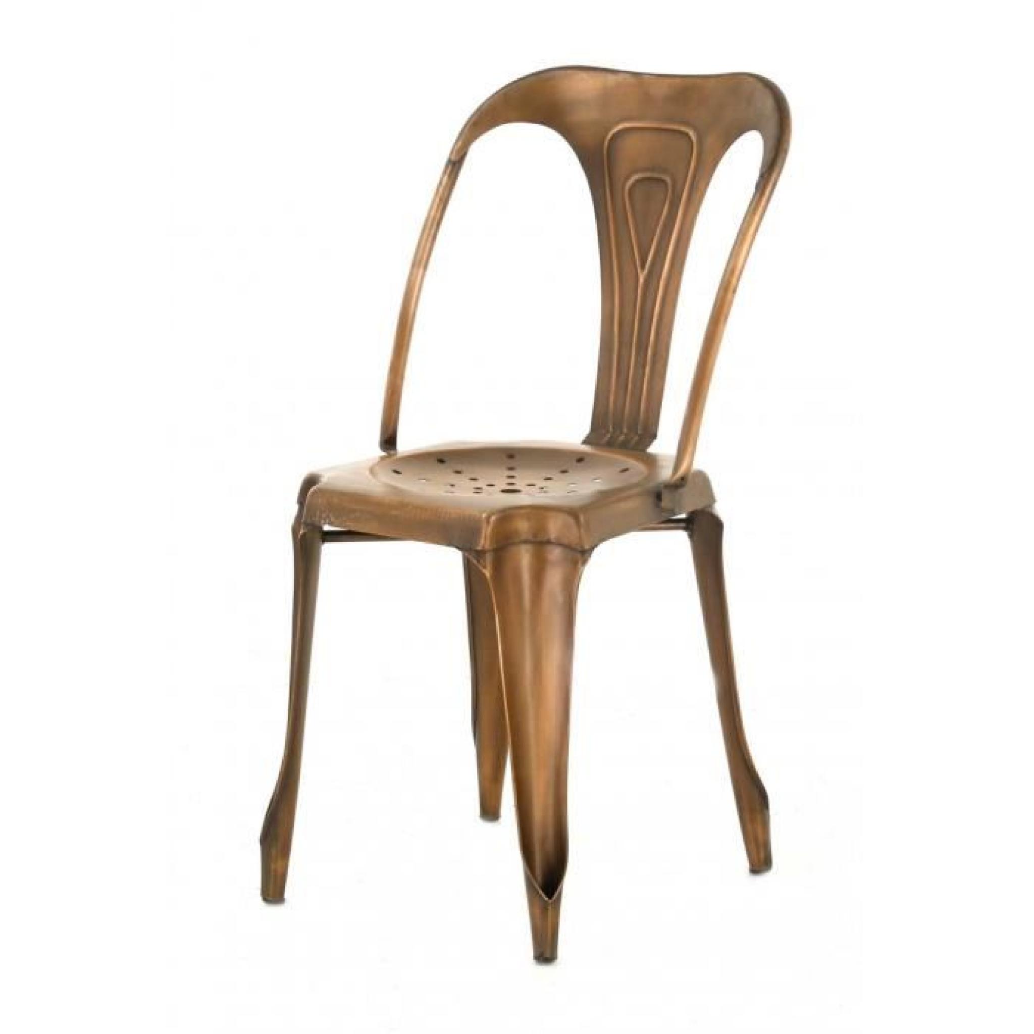 4x Chaise industrielle métal bronze Indus - Inwood pas cher