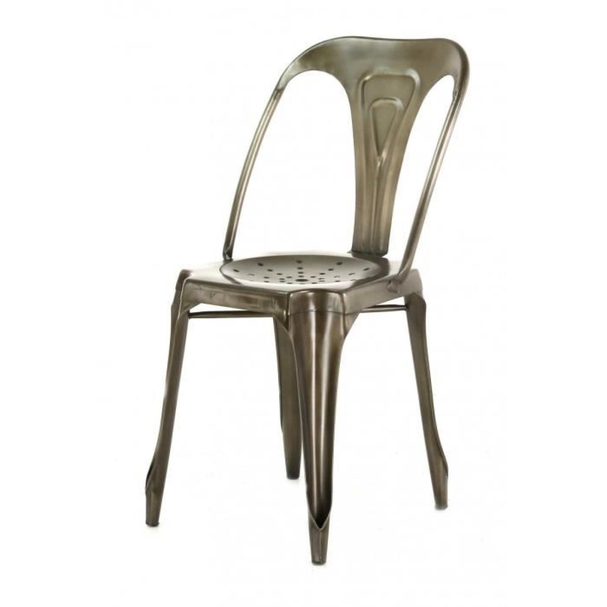 4x Chaise industrielle métal marron antique Indus - Inwood pas cher