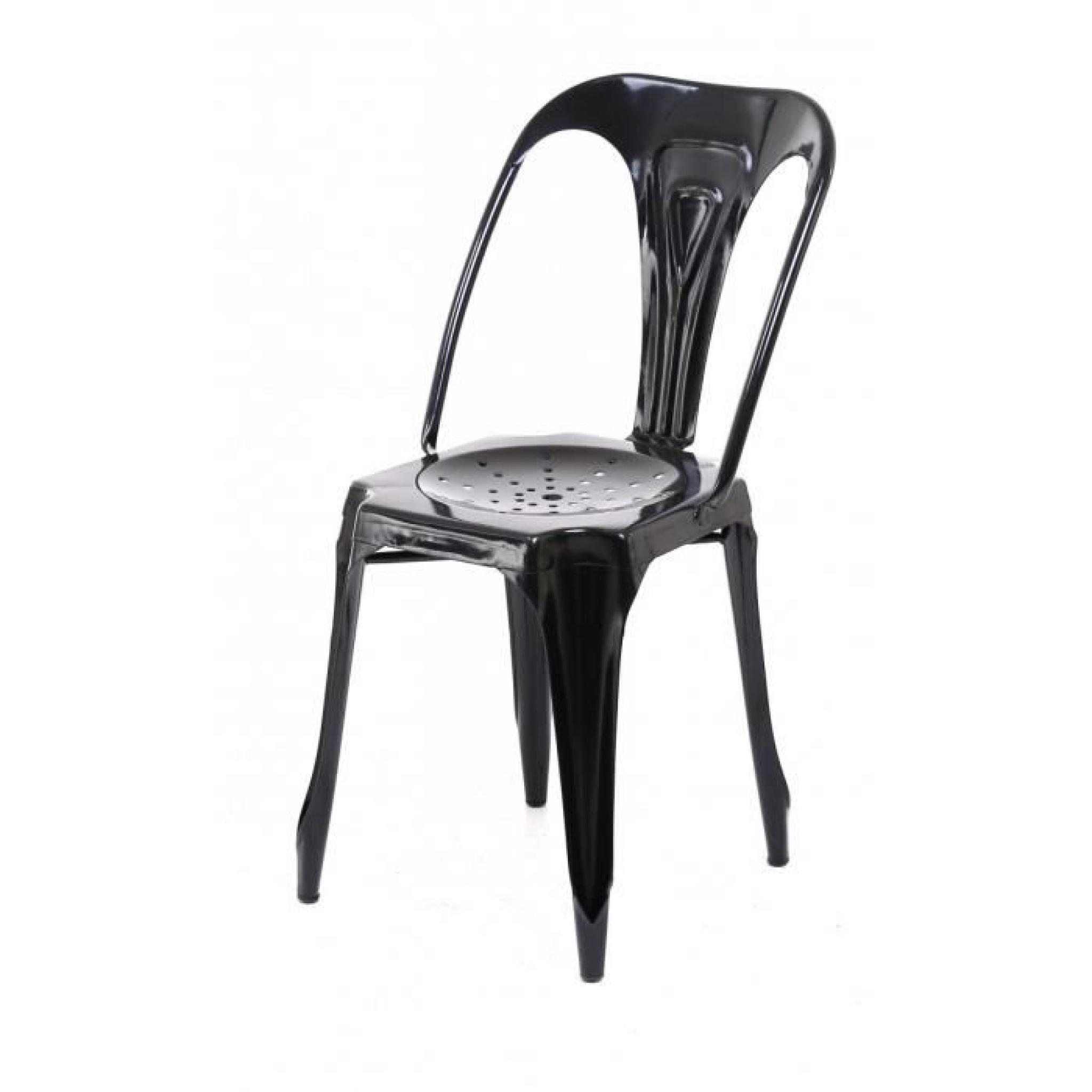 4x Chaise industrielle métal noir brillant Indus - Inwood pas cher
