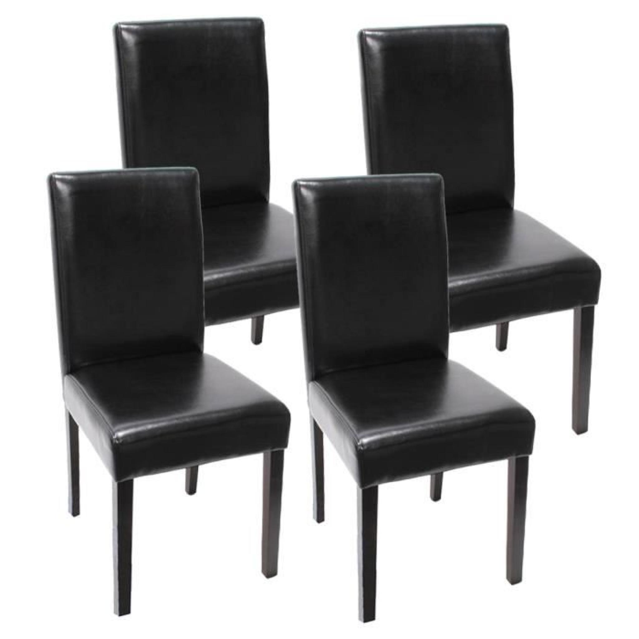 4x chaises Noir en similicuir  ~, jambes noir foncé