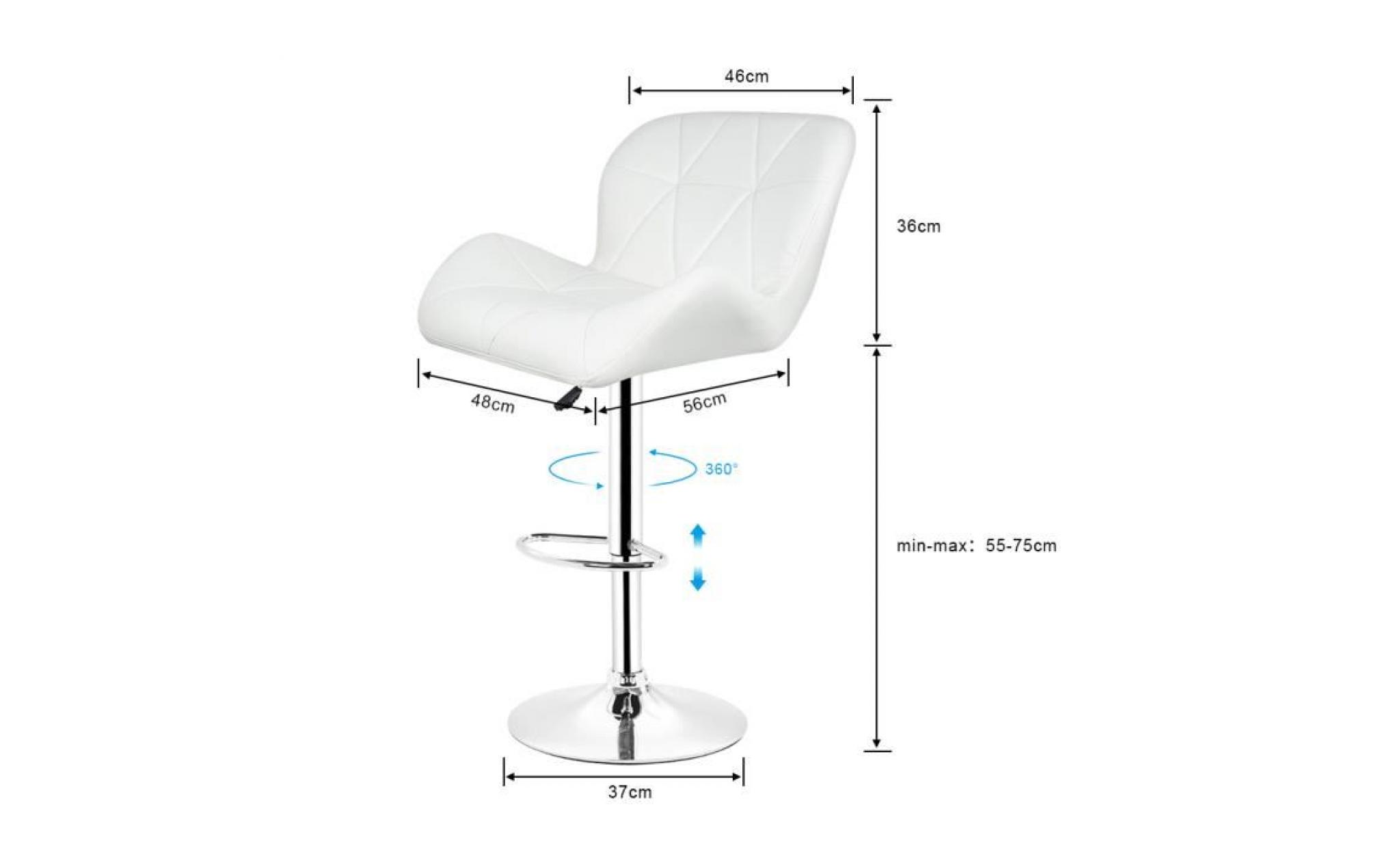 4x tabourets de bar ajustable tabouret moderne stools à la cuisine en tissu nouvelle chaises  blanc pas cher