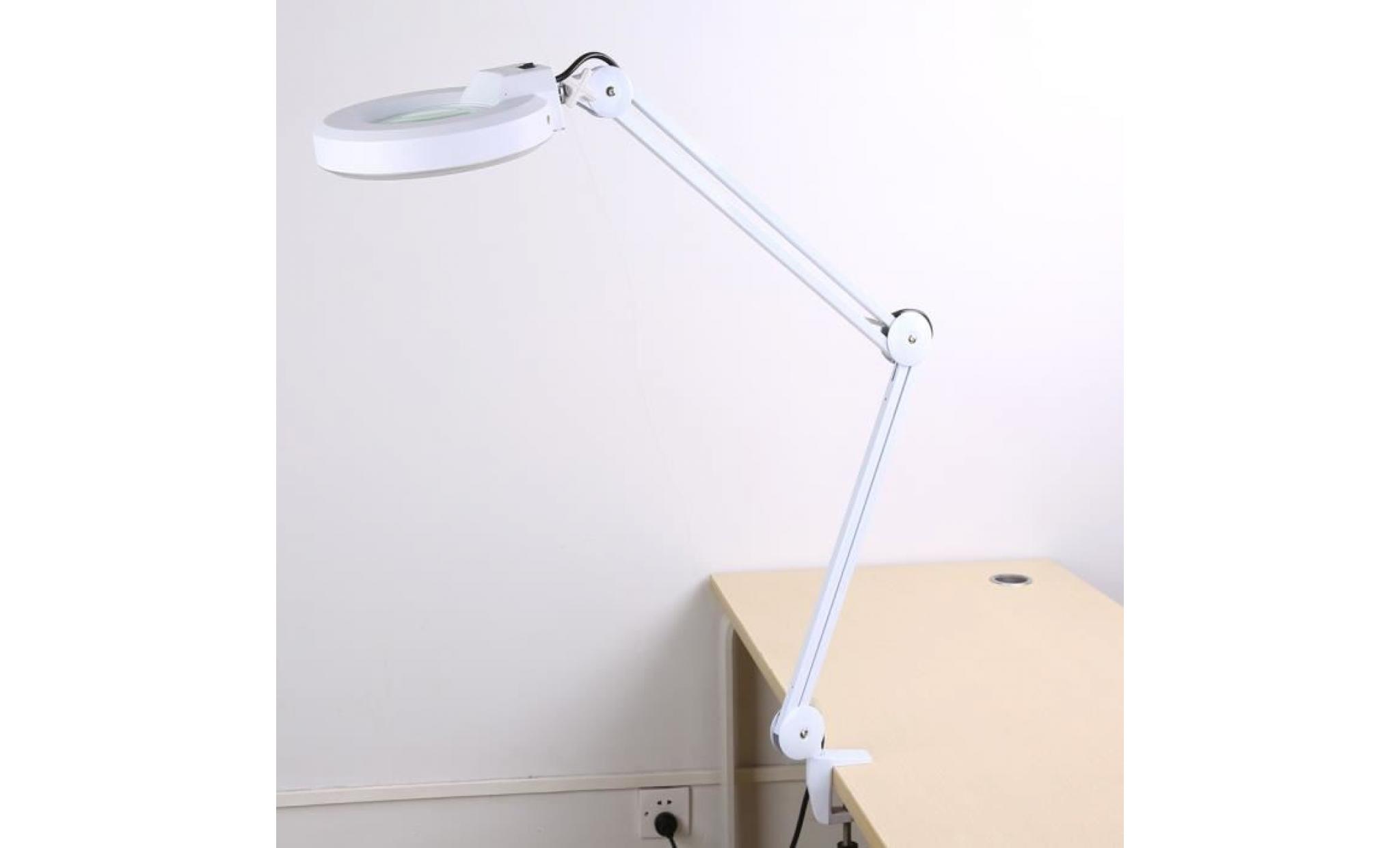 5 dioptries lampe loupe de table grossissante avec tube fluorescente, lampe loupe esthétique pour bricolage blanc   yy pas cher