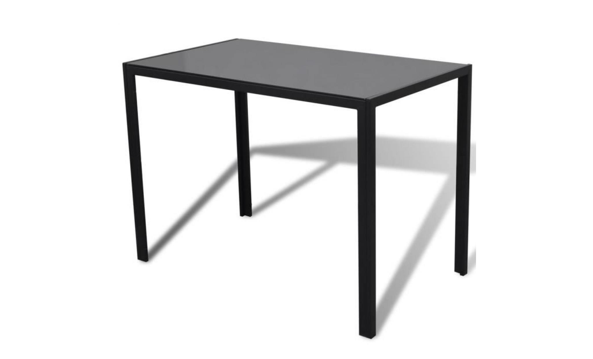 5 pcs ensemble de table pour salle à manger ensemble de table et chaise set de 1 table et 4 chaises noir pas cher