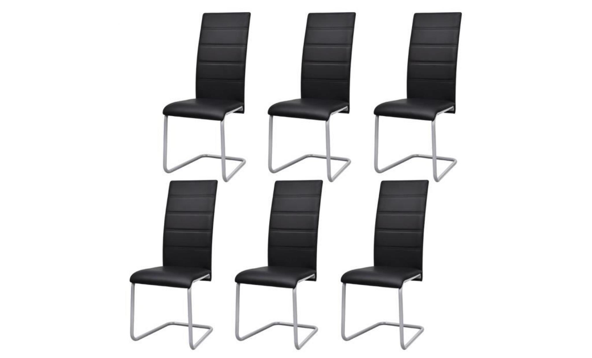 6 chaises cantilever avec long dossier noir