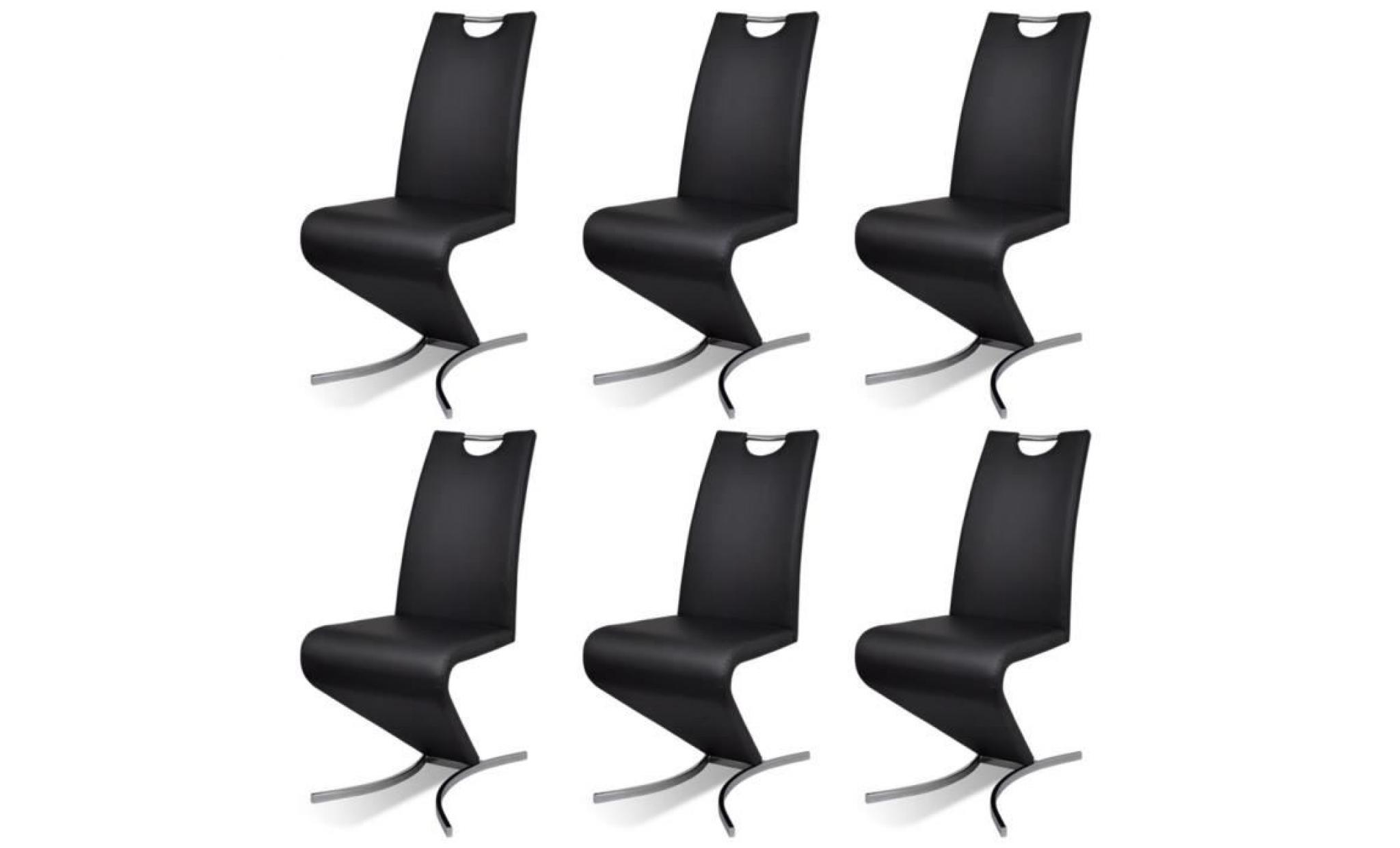 6 chaises cantilever h modernes   noir maja+ pas cher