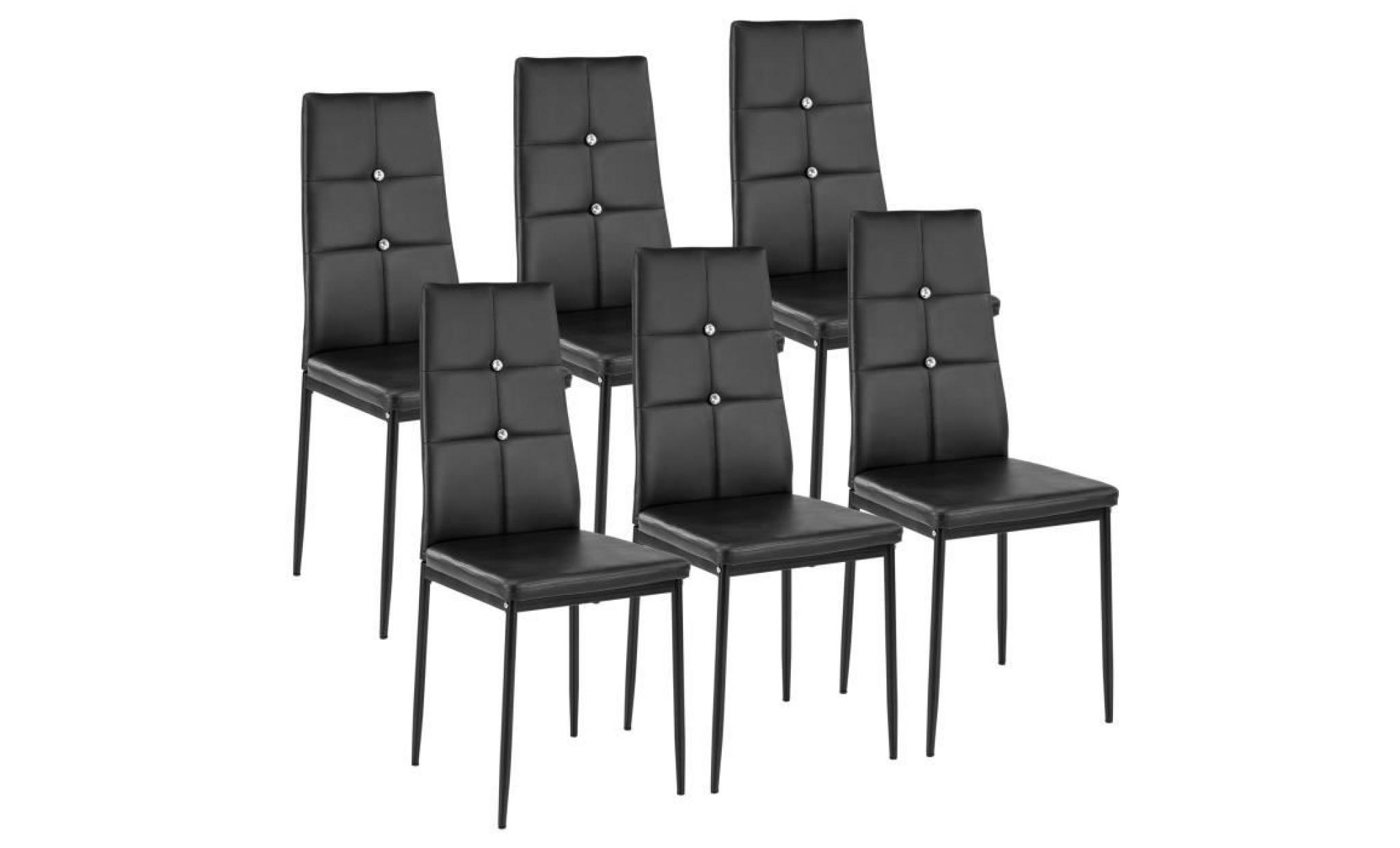 6 chaises de salle à manger, chaises de cuisine, mobilier de salon design marron tectake