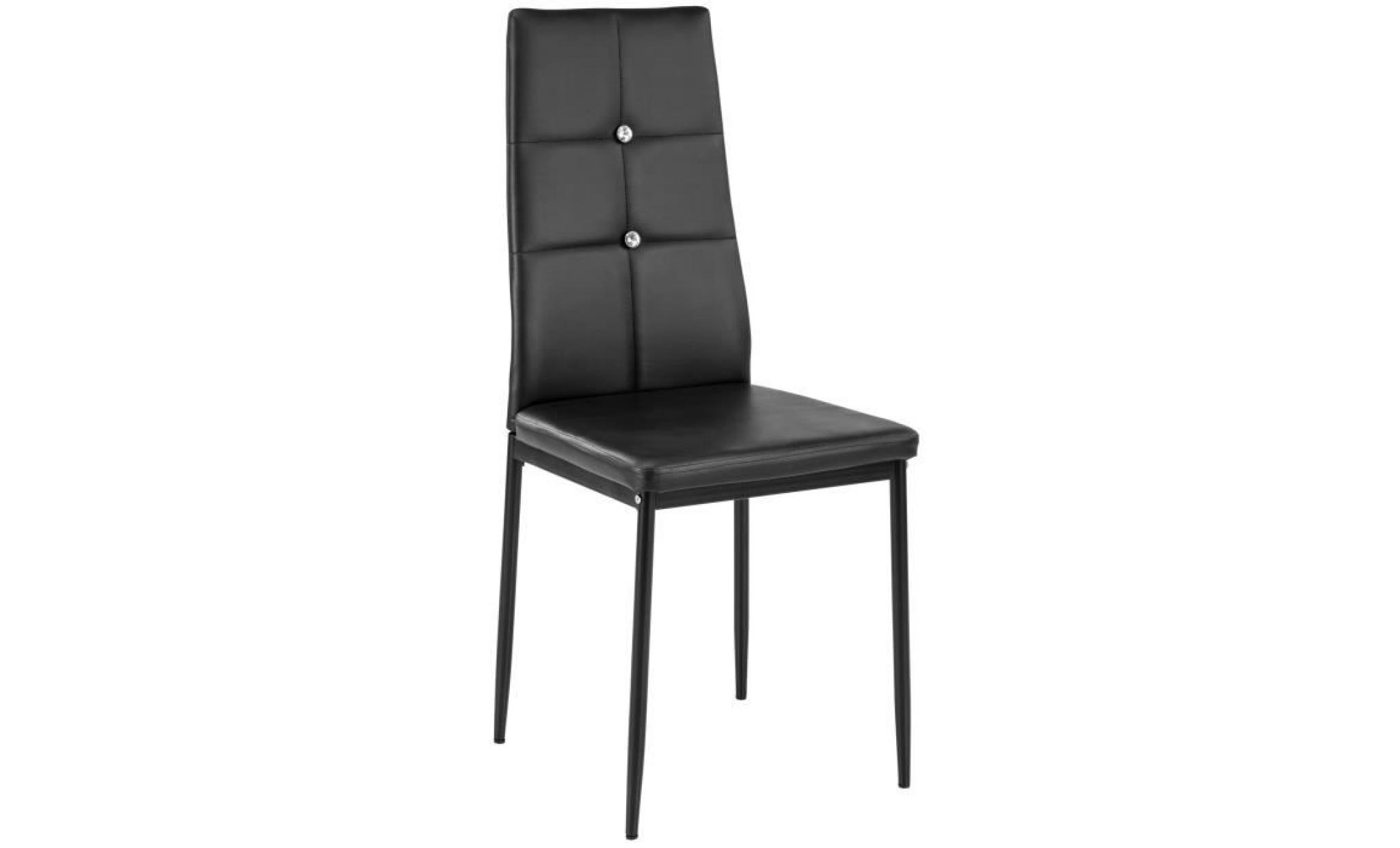 6 chaises de salle à manger, chaises de cuisine, mobilier de salon design noir tectake pas cher