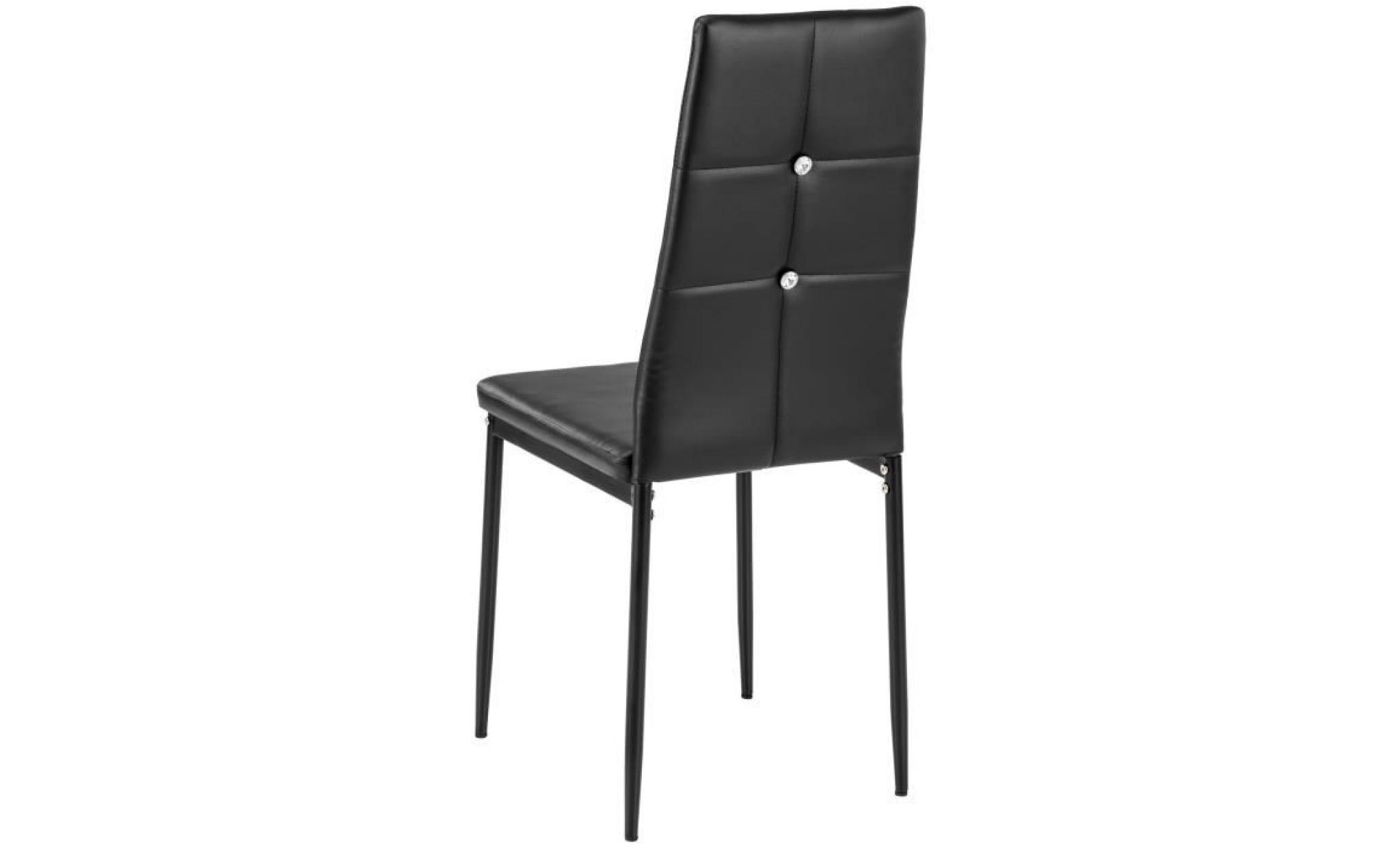 6 chaises de salle à manger, chaises de cuisine, mobilier de salon design noir tectake pas cher