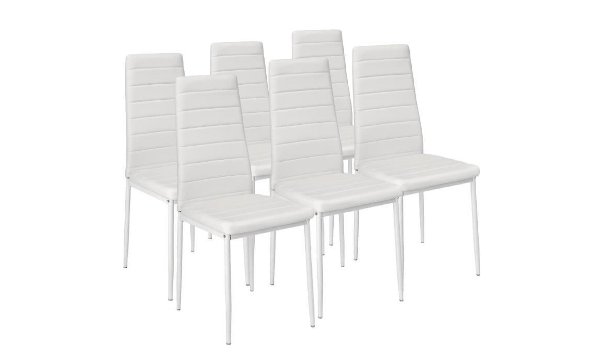 tectake 6 chaises de salle à manger ou de cuisine design épuré cadre en acier noir