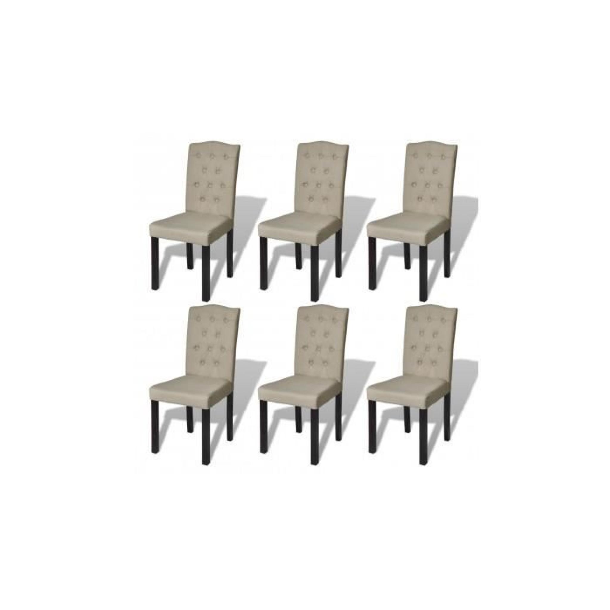 6 chaises de salle à manger salon beige