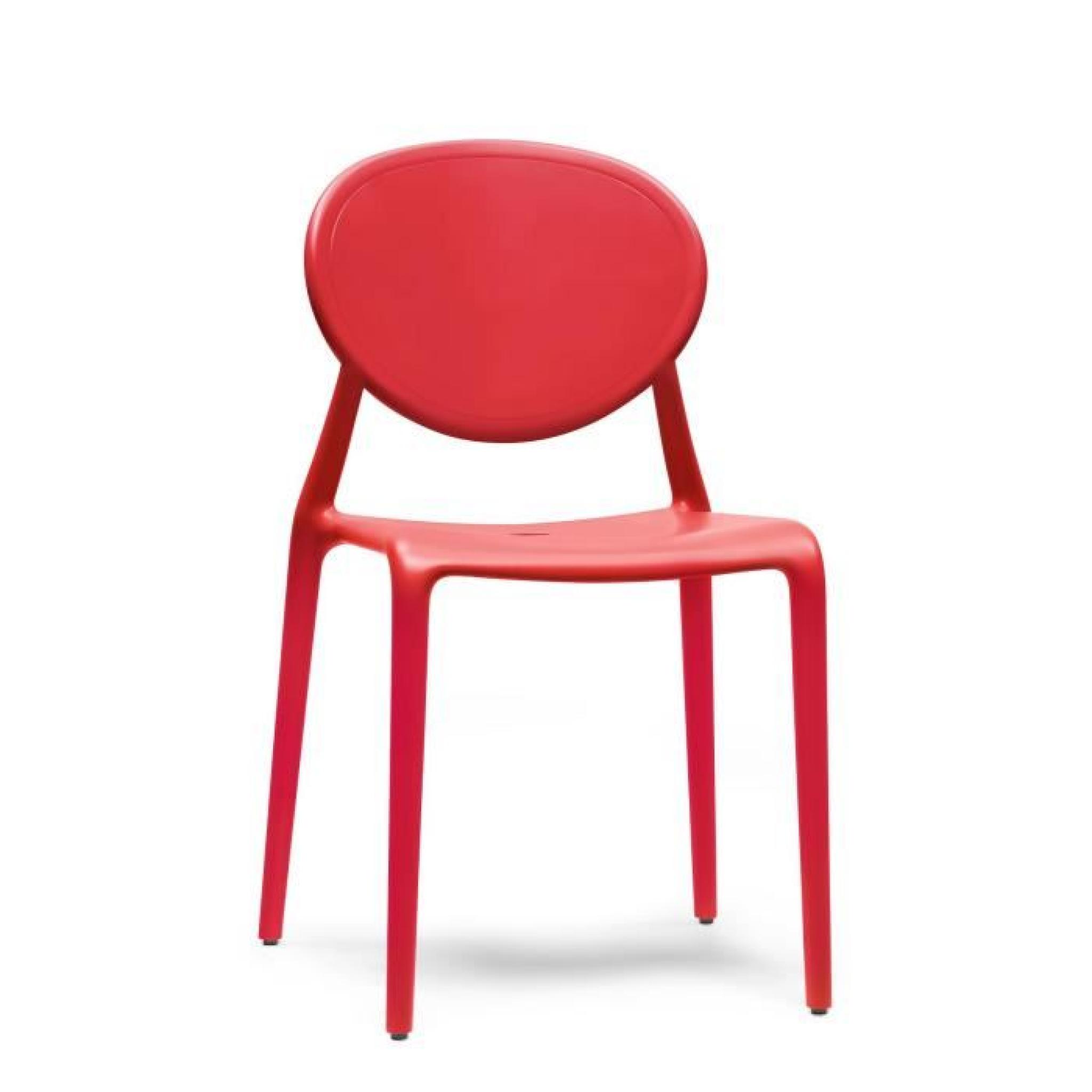 6 Chaises design rouge GIO - Lot de 6 - interie…
