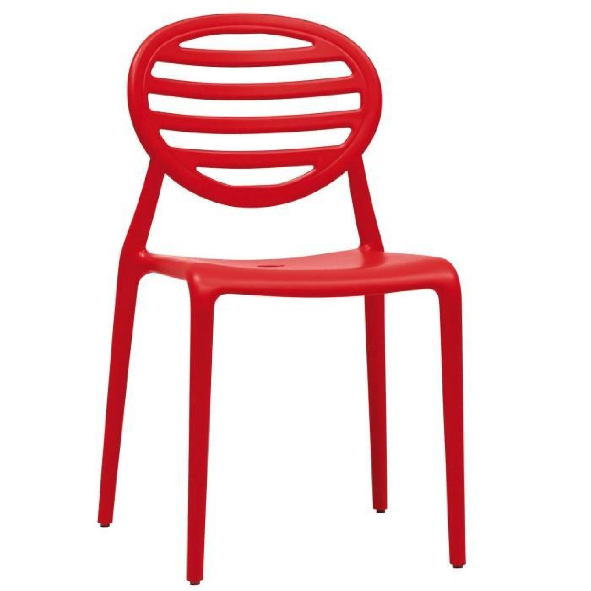 6 Chaises design rouges TOP GIO - Lot de 6 - in…