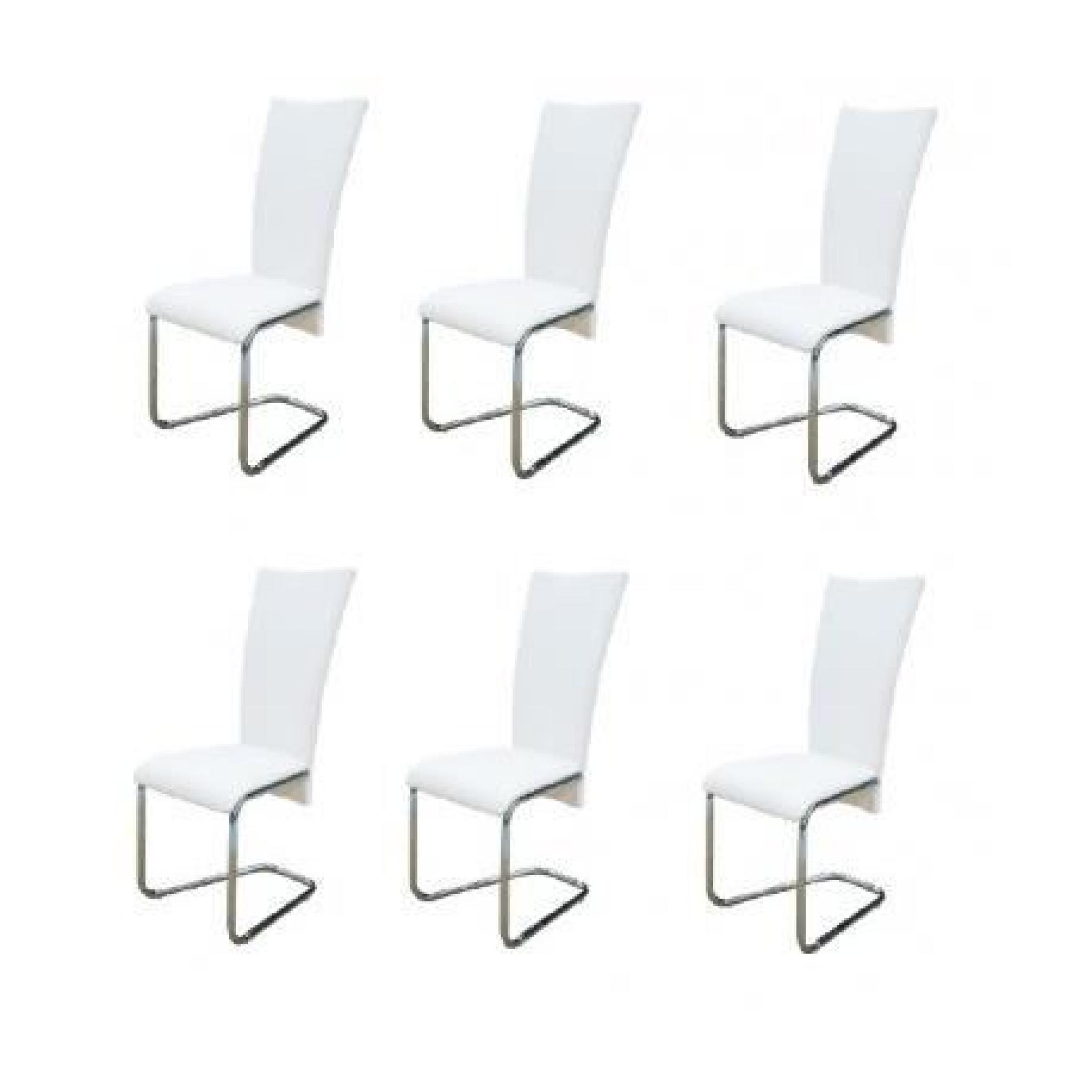 6 Chaises en métal design (Blanc) Maja+