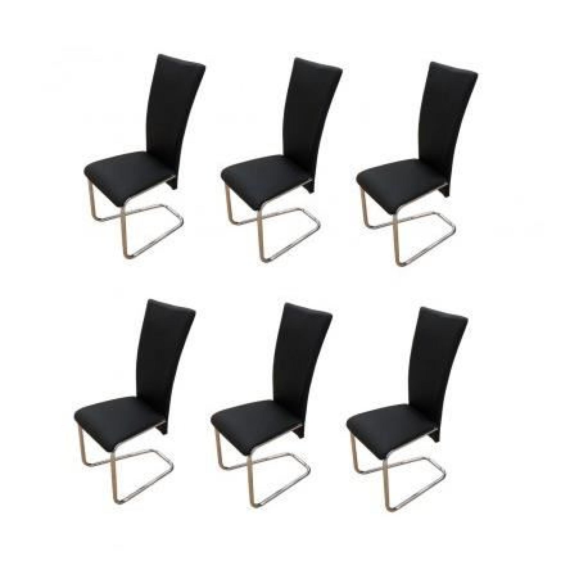 6 Chaises en métal design (Noir) Maja+