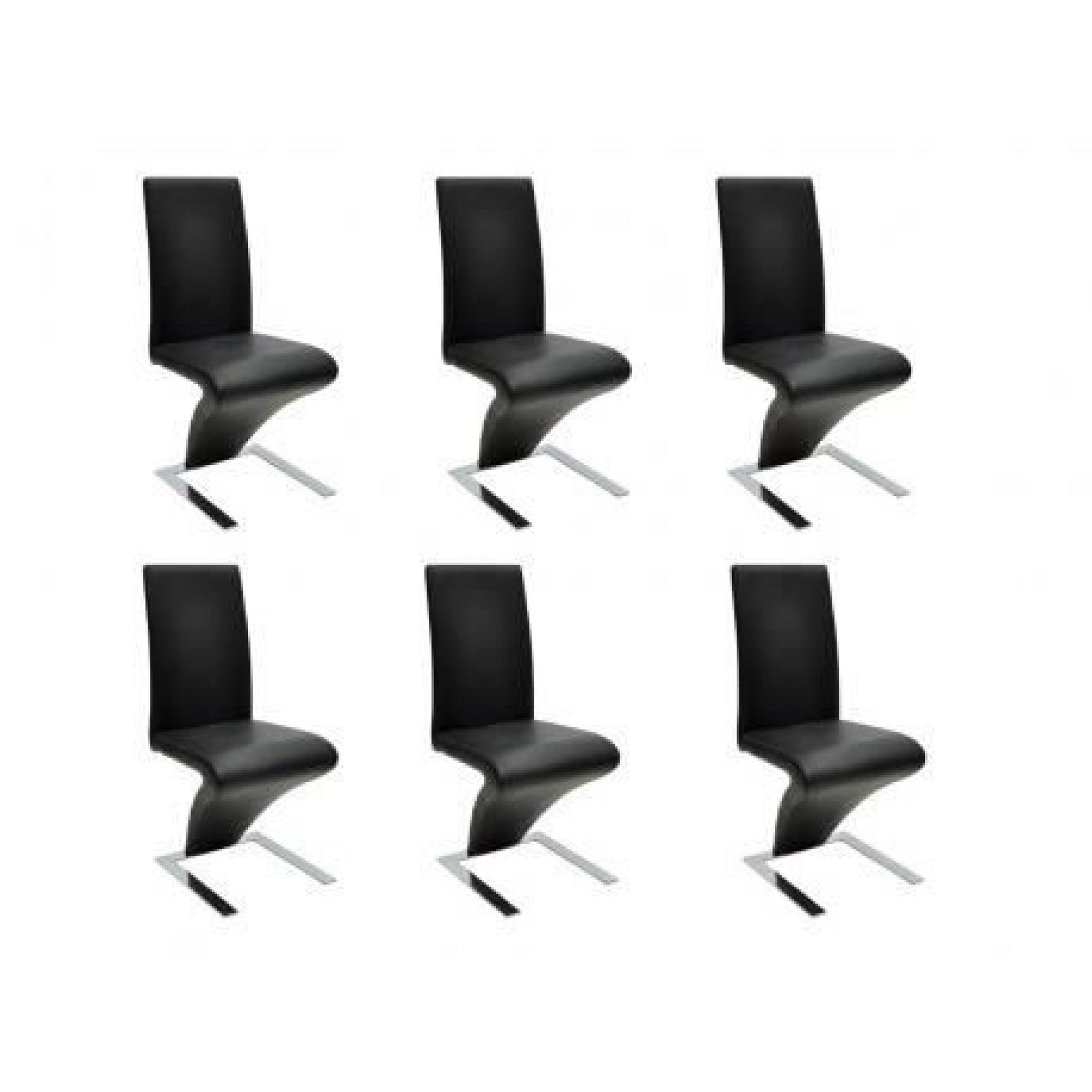 6 chaises modernes Noir Maja+