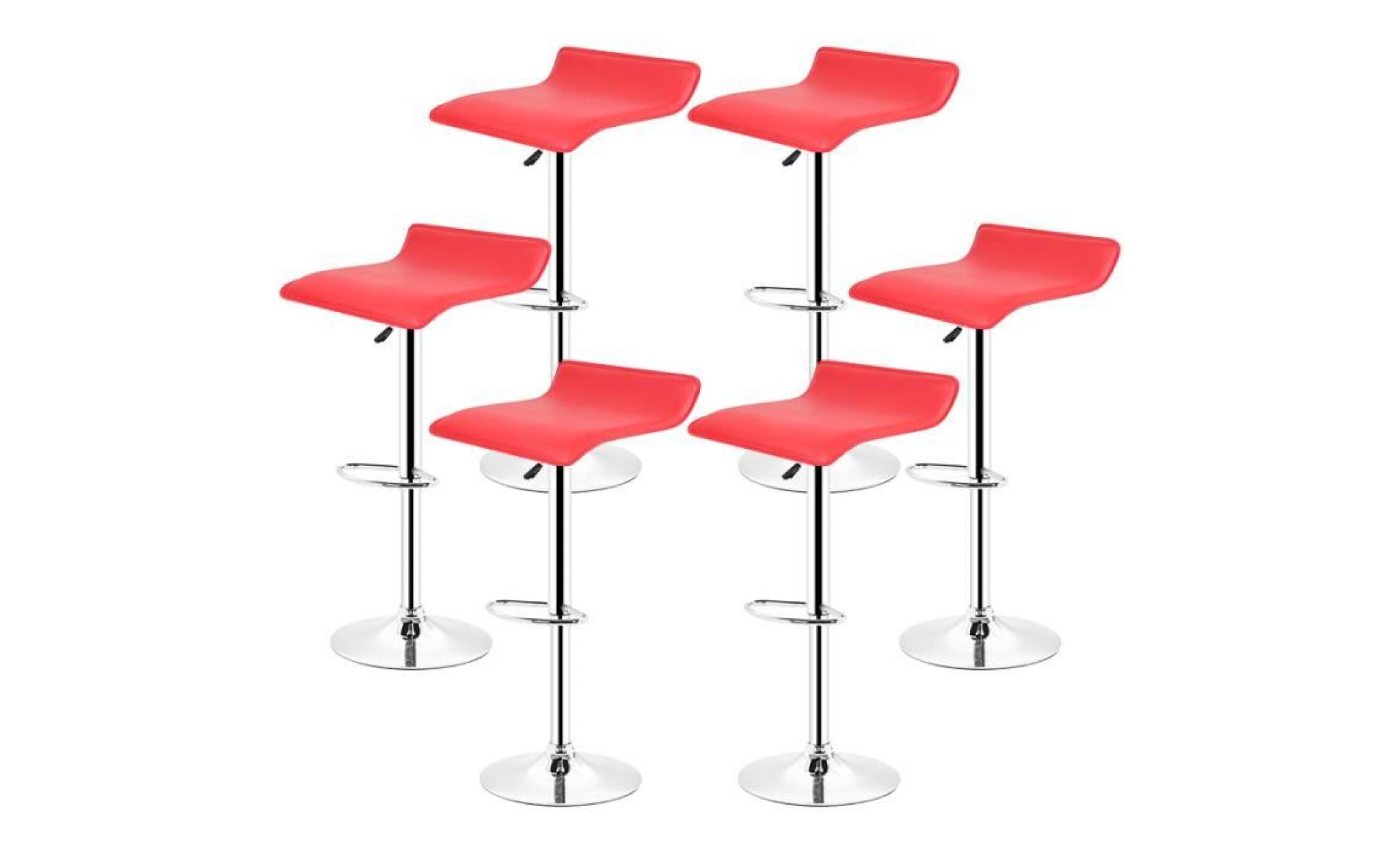 6*tabouret de bar chaise de bar rouge