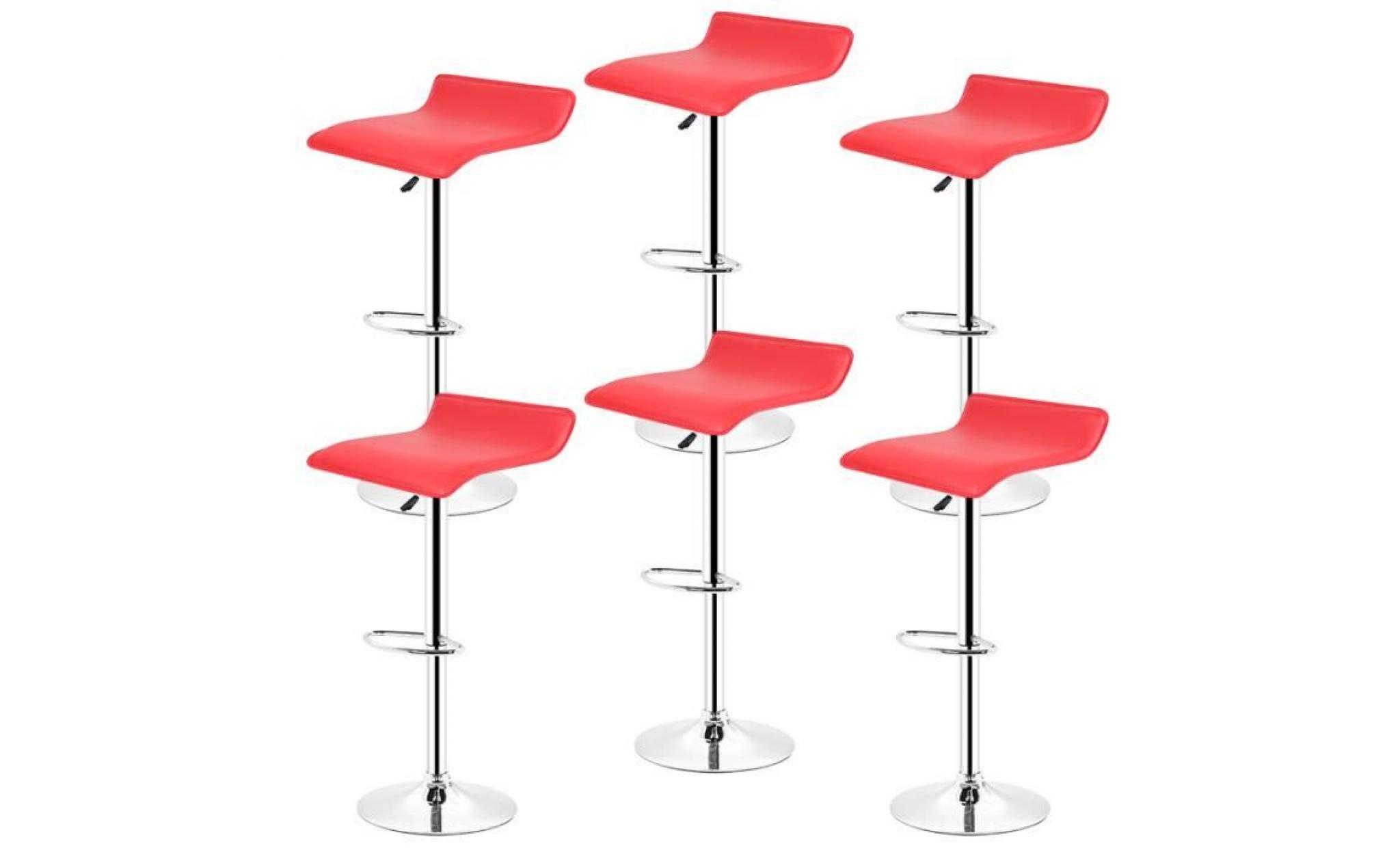 6*tabouret de bar chaise de bar rouge pas cher