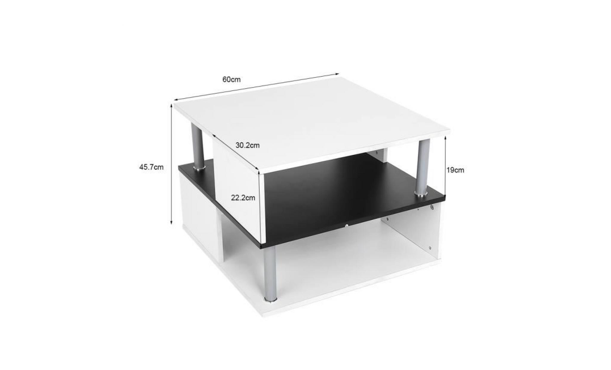 60 * 60 * 45.7 cm table basse table à café thépour décoration salle bureau chambre noir +blanc  ——yuyuan shop pas cher