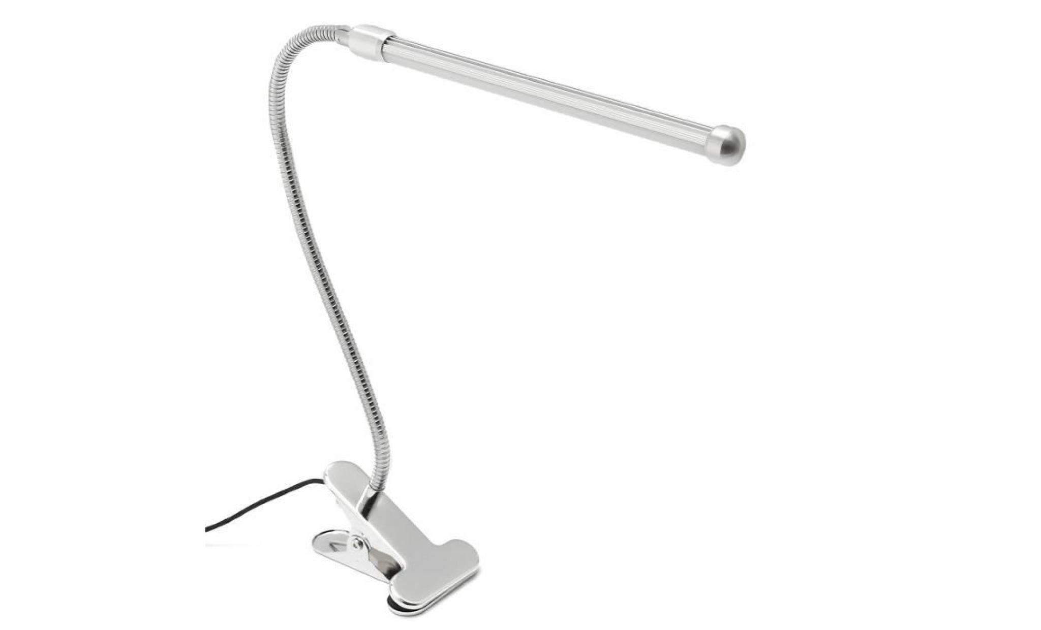 6w lampe lecture de lumière usb led clip lampe de bureau lampe de livre flexible argent|lumière blanc