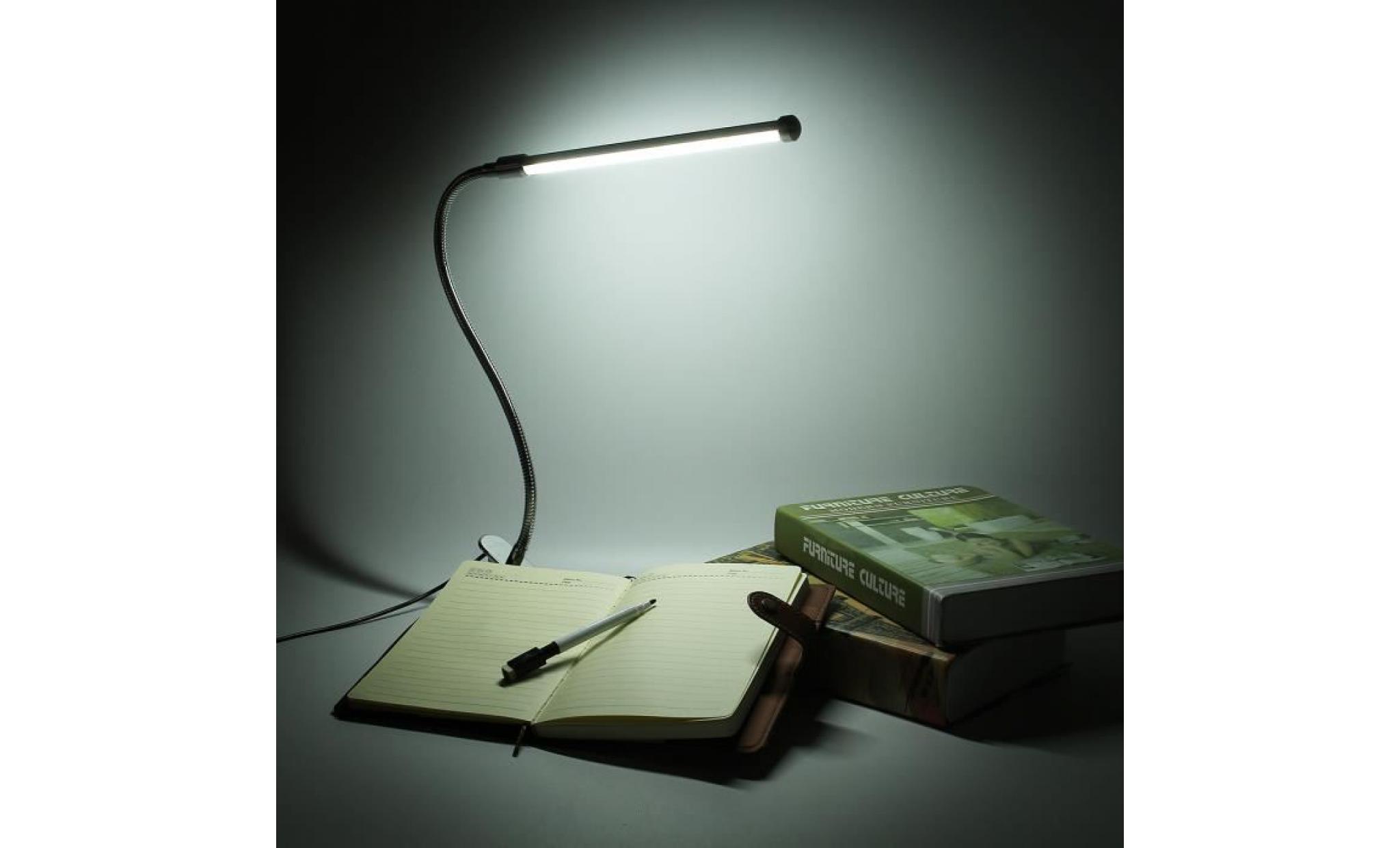 6w lampe lecture de lumière usb led clip lampe de bureau lampe de livre flexible argent|lumière blanc pas cher