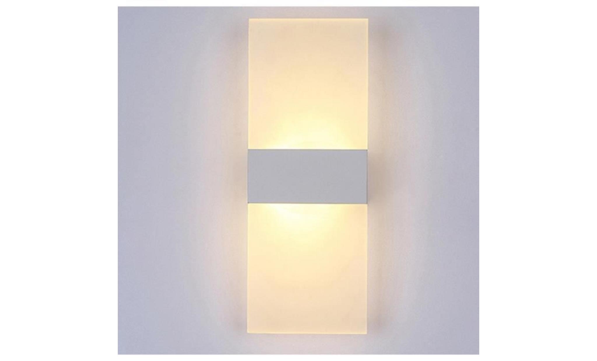 6w led lampe ampoule murale applique eclairage maison couloir chaud white salon lumière silver