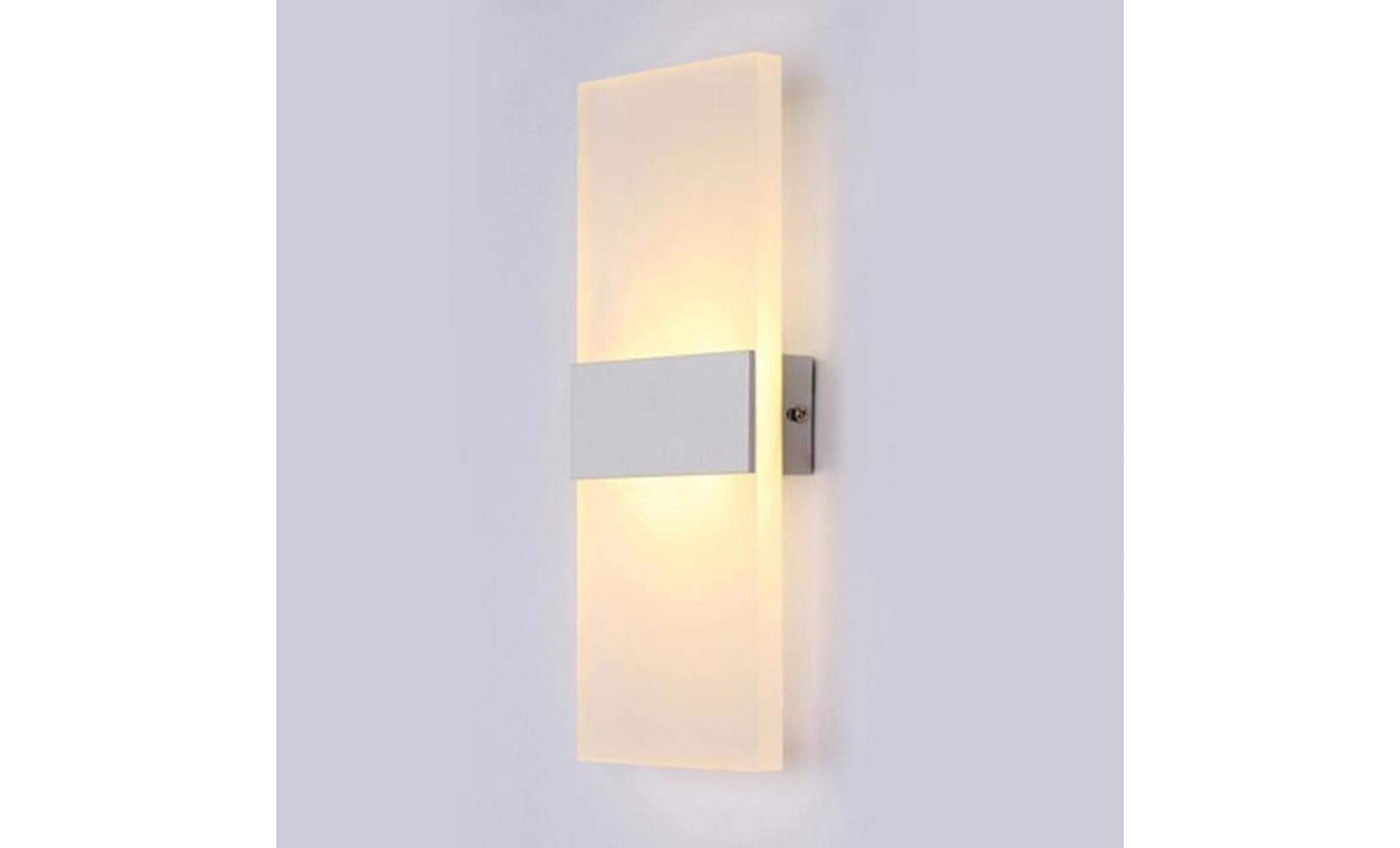 6w led lampe ampoule murale applique eclairage maison couloir chaud white salon lumière silver pas cher
