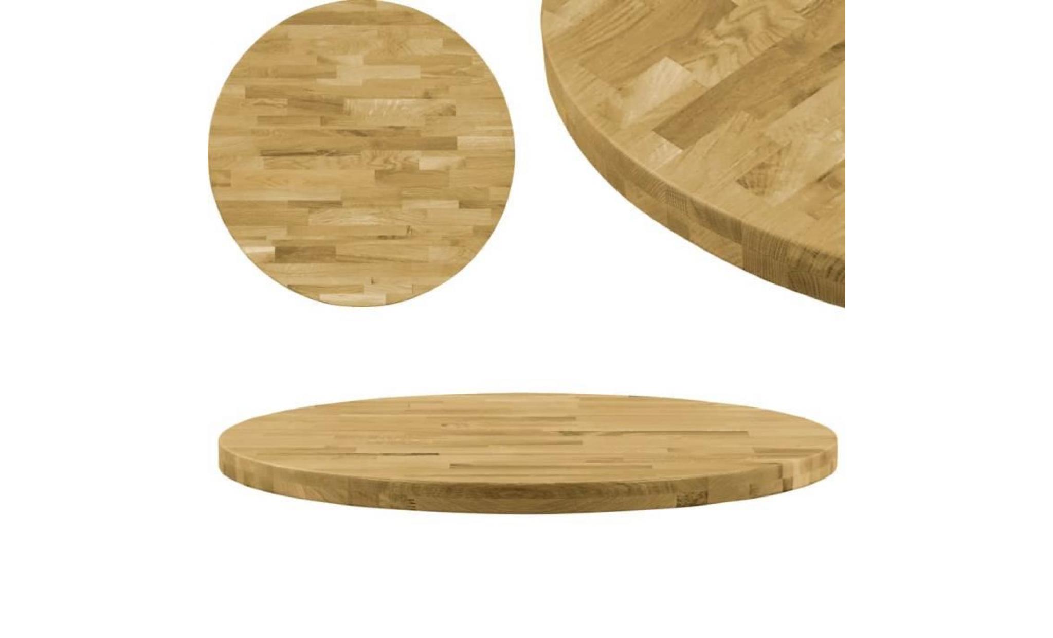 700 mm plateau de table dessus de table bois de chêne massif rond 44 mm