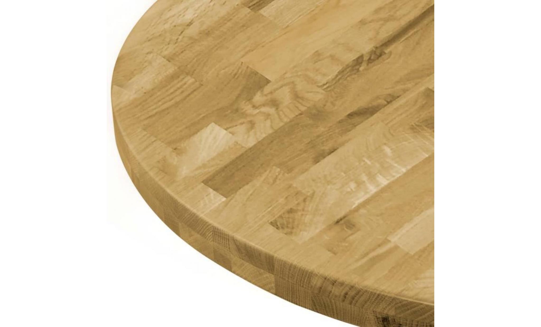 700 mm plateau de table dessus de table bois de chêne massif rond 44 mm pas cher