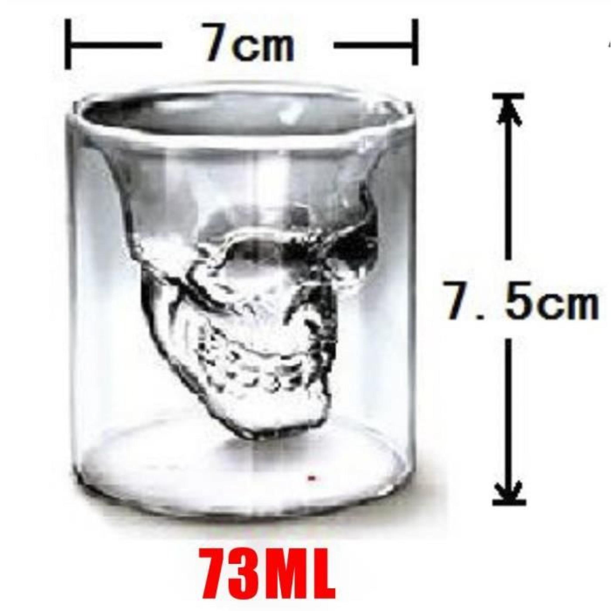 73ml Skull Head Wine Glass Beer Cup Vodka Shot Drinking Ware for Home Bar