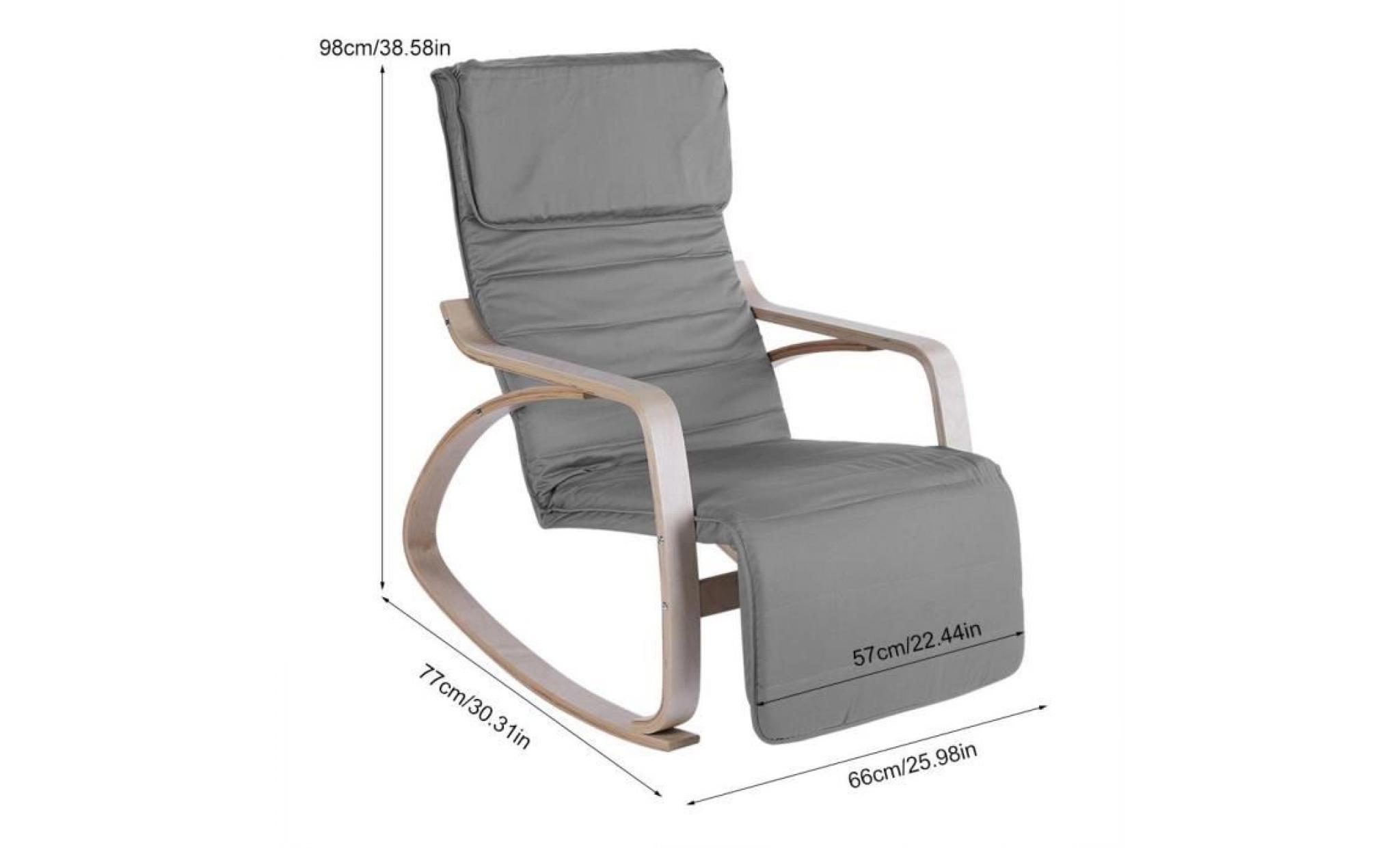 77* 98cm chaise de détente modernes confortable de bascule réglables de bureau à la maison   beige pas cher