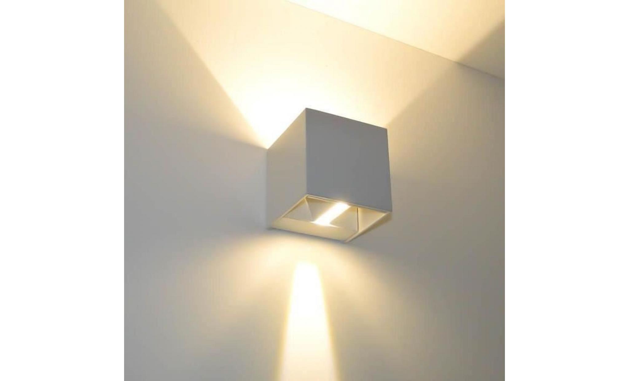 7w moderne led lampe light appliques murale de corridor up down eclairage luminaire blanc white (black case) pas cher