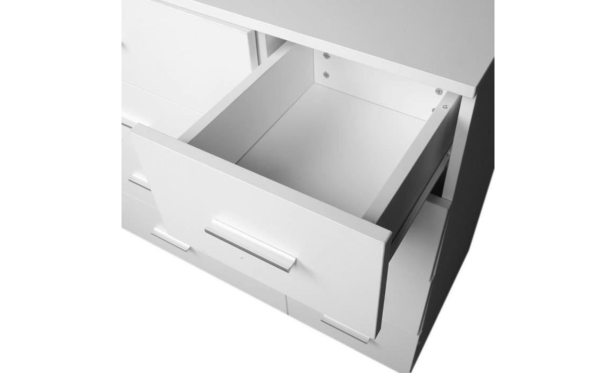 8 tiroirs de armoire de chambre 89x35x73.5cm design moderne blanche diy stockage en bois pas cher