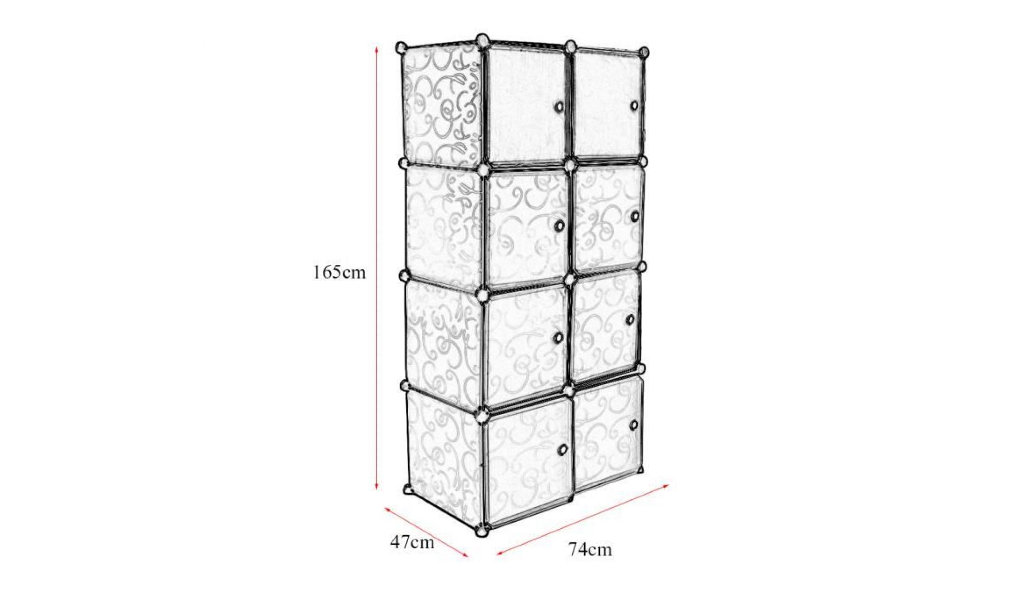 armoire 8 cubes   rangement en plastique pas cher