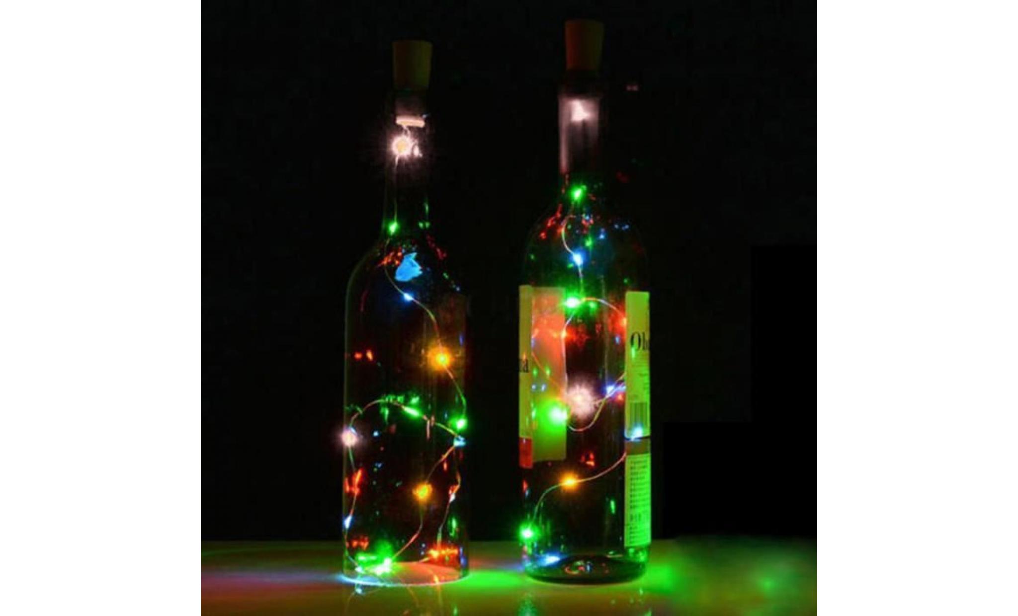 8led copper wire wine bottle cork shape light starry light wedding decor qinhig1606 pas cher