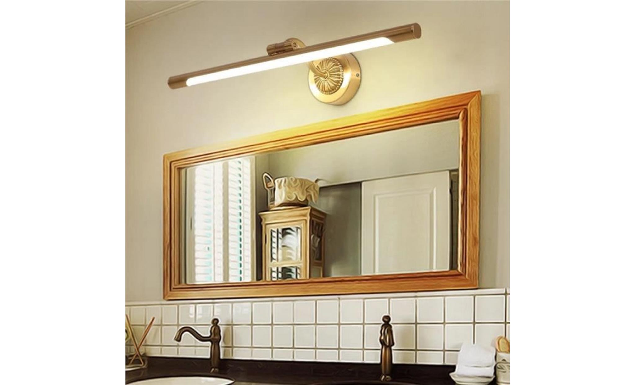 9w 43cm américain led applique murale en cuivre miroir applique murale Éclairage de miroir de salle de bain (lumière neutre) pas cher