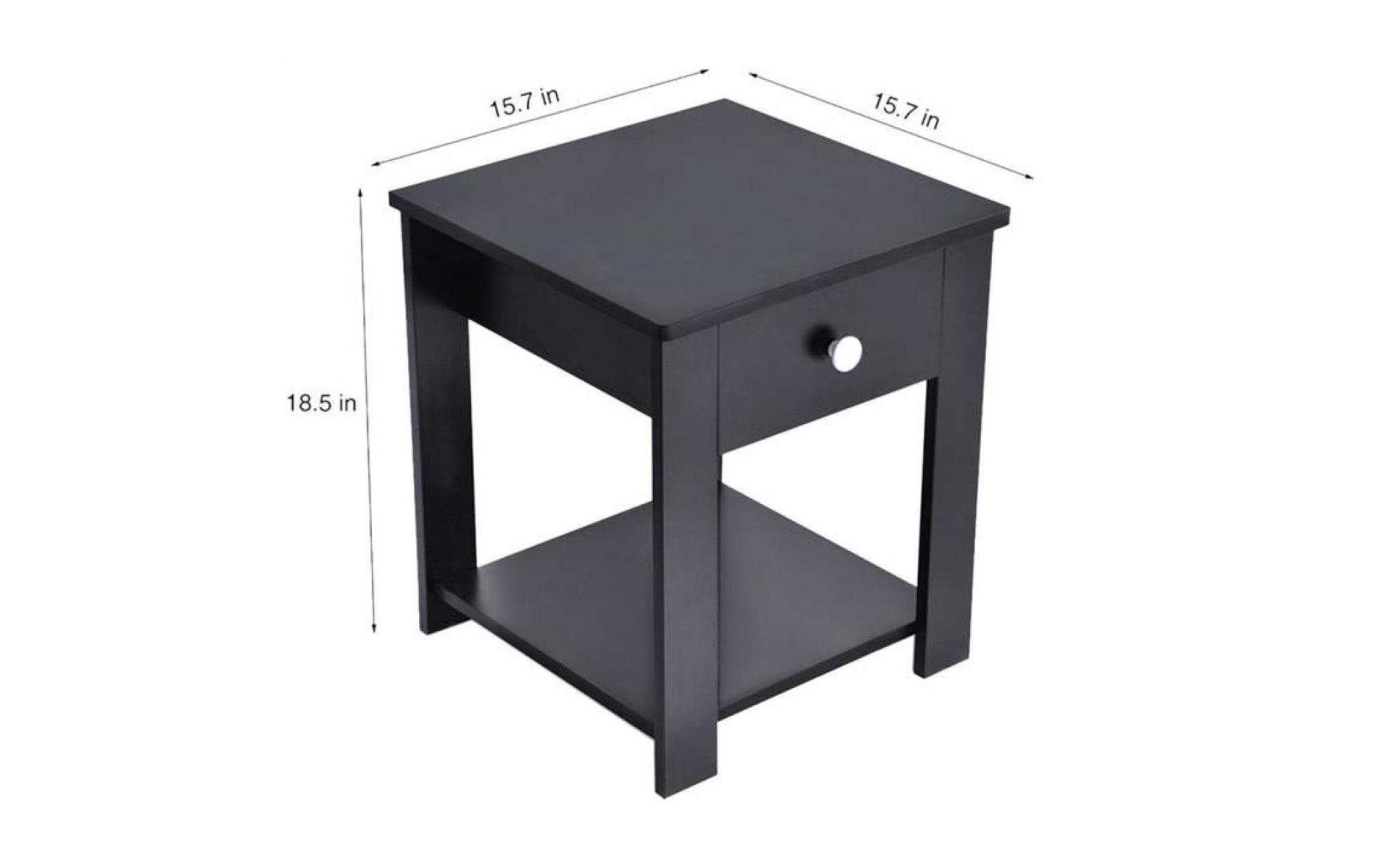 À côté de la table de chevet avec tiroir découpé durable pour le livre noir en bois ohl pas cher